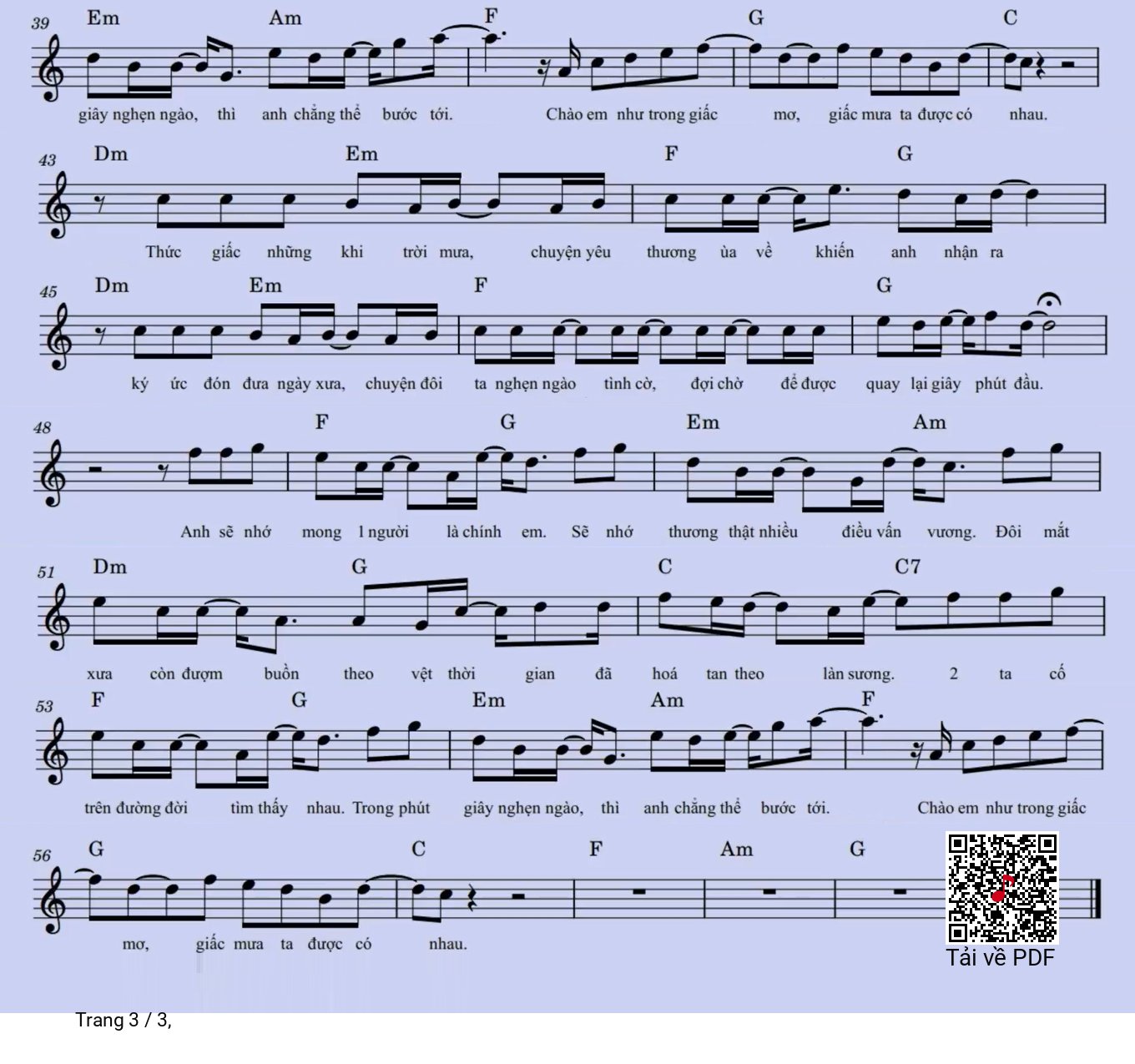 Page 3 of Sheet music PDF Những lời hứa bỏ quên - Vũ