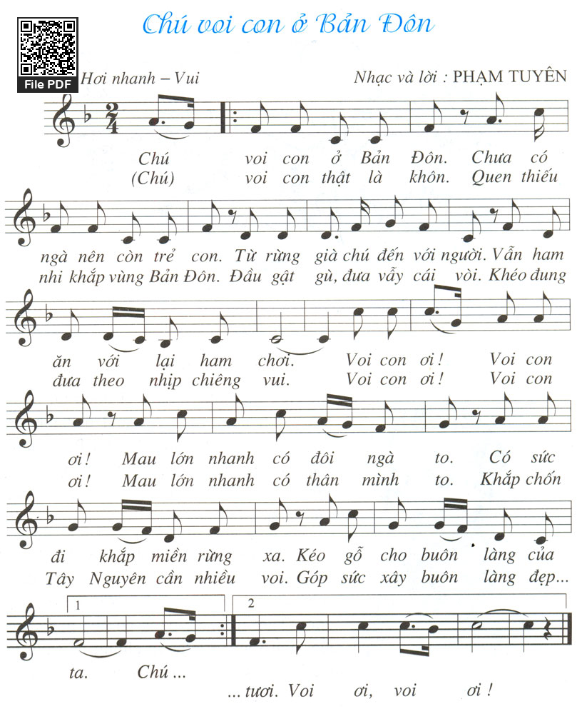 Page 3 of Sheet music PDF Chú Voi Con Ở Bản Đôn - Phạm Tuyên