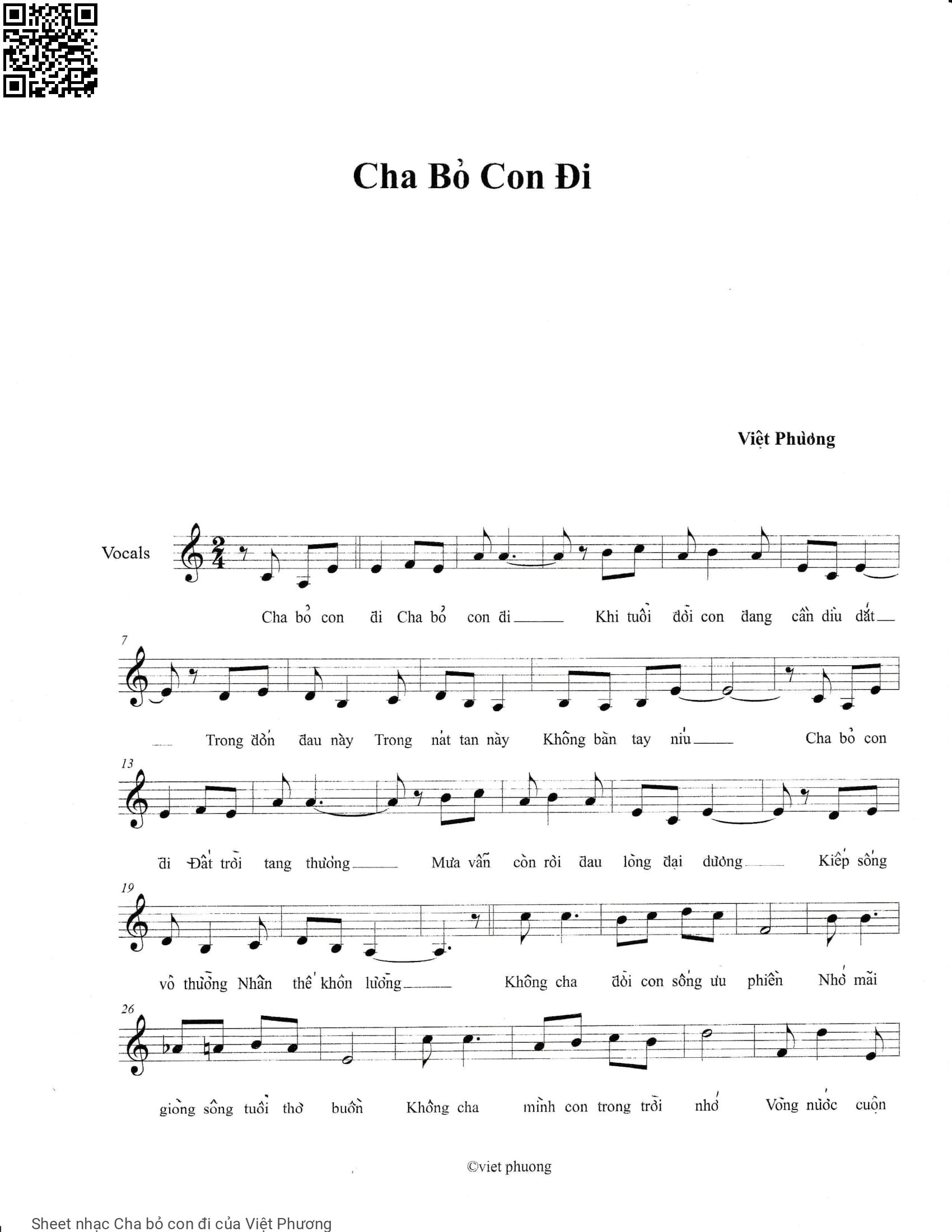 Cha bỏ con đi - Việt Phương