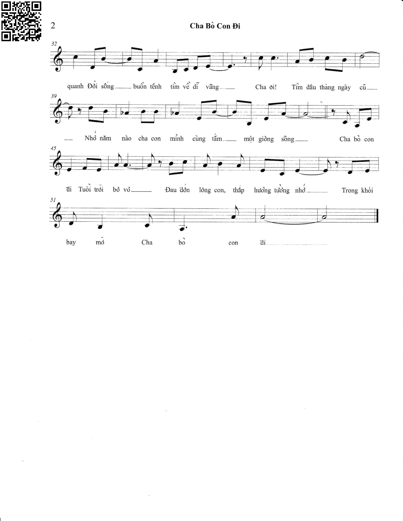 Page 2 of Sheet music PDF Cha bỏ con đi - Việt Phương