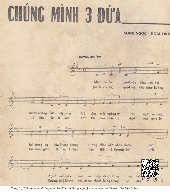 Sheet PDF of Chúng mình ba đứa