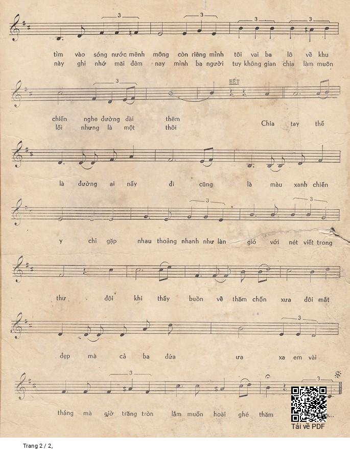 Page 2 of Sheet music PDF Chúng mình ba đứa - Song Ngọc