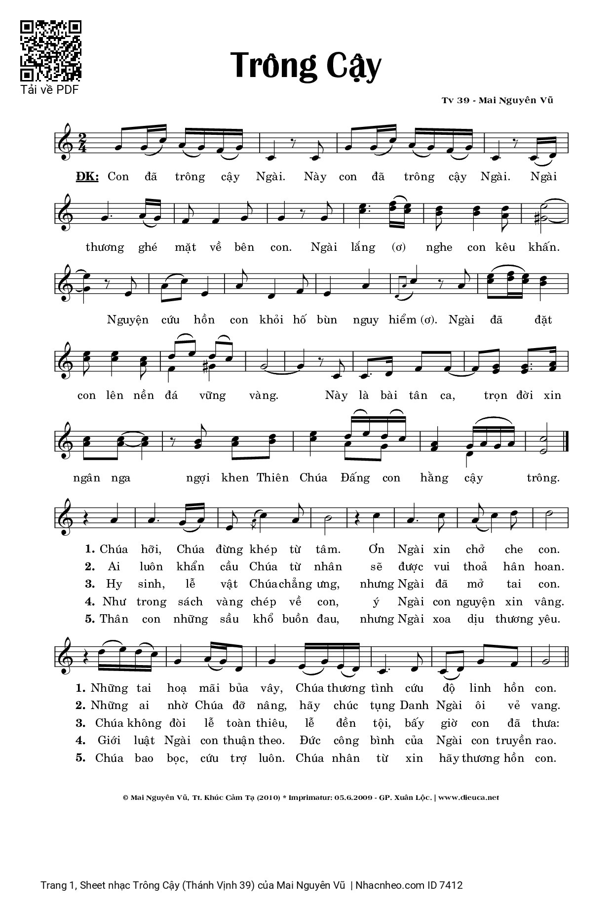 Trông Cậy (Thánh Vịnh 39)