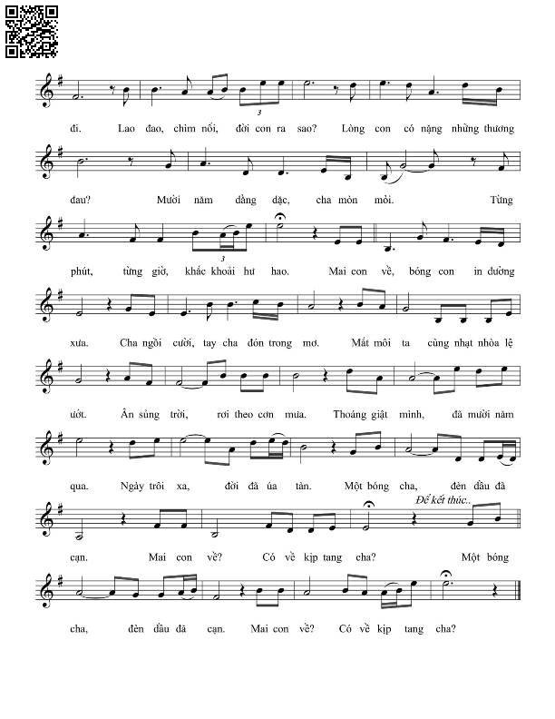 Page 2 of Sheet music PDF Cha ngồi đếm thời gian - Vĩnh Điện