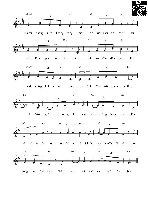 Page 2 of Sheet music PDF Cha ơi con đã về - Nguyễn Quang Hiển