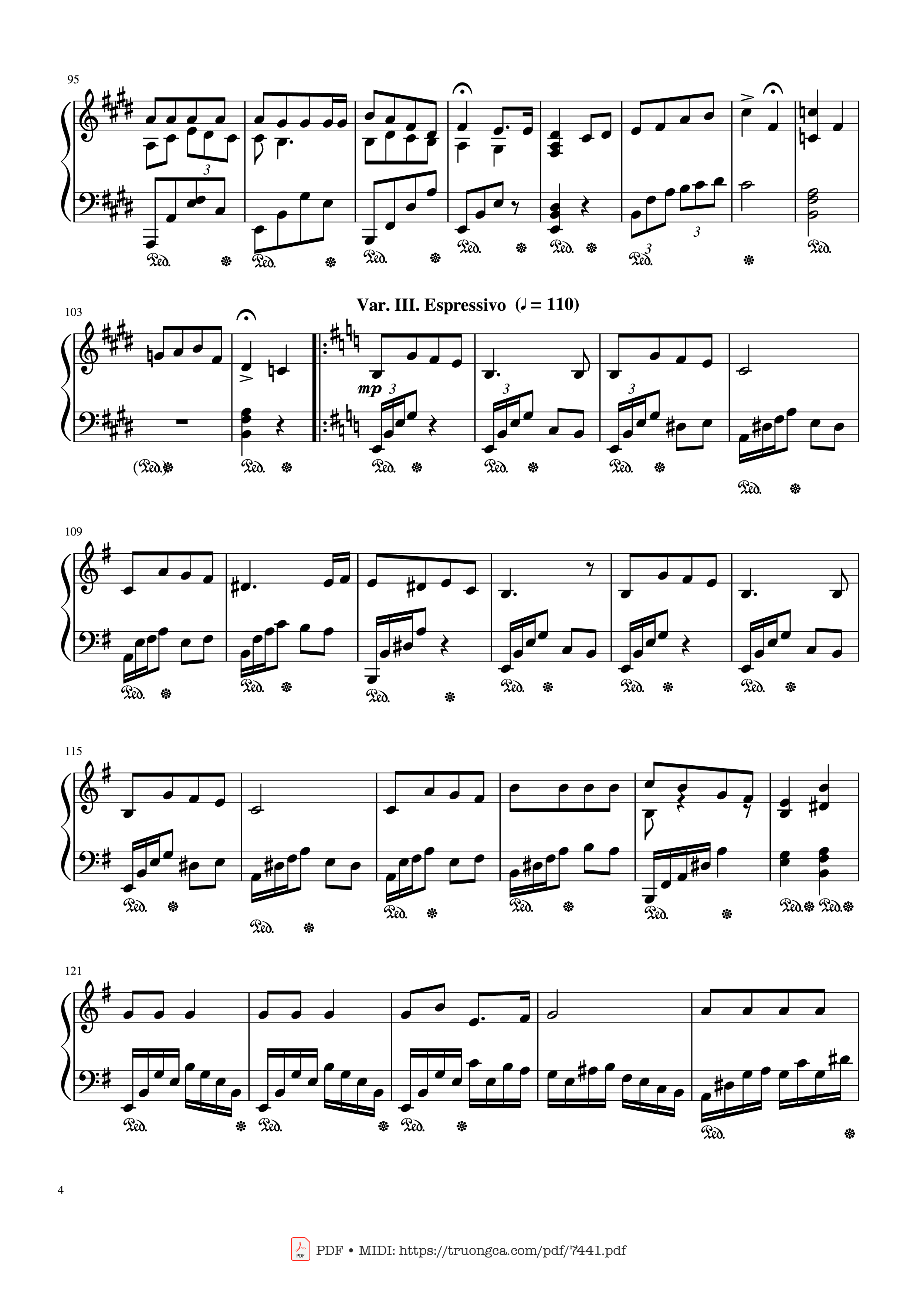 Page 4 of Sheet music PDF Jingle Bells Variations Piano - Nhạc Ngoại