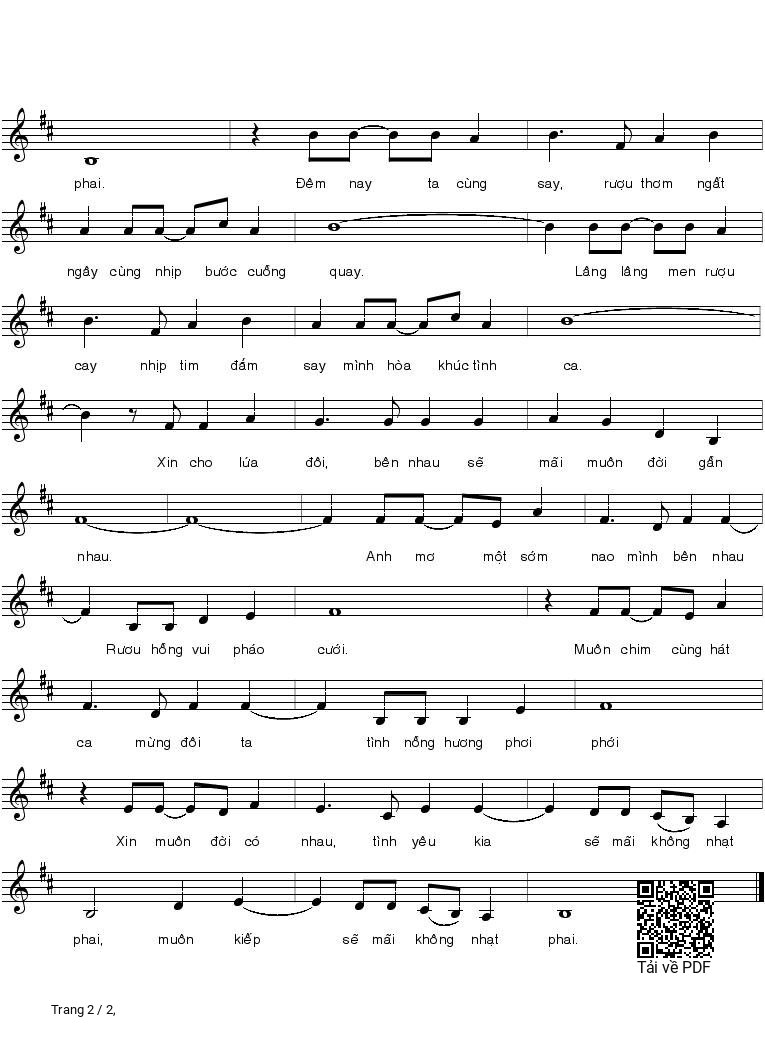 Page 2 of Sheet music PDF Hẹn Hò Đêm Trăng - Nhật Ngân