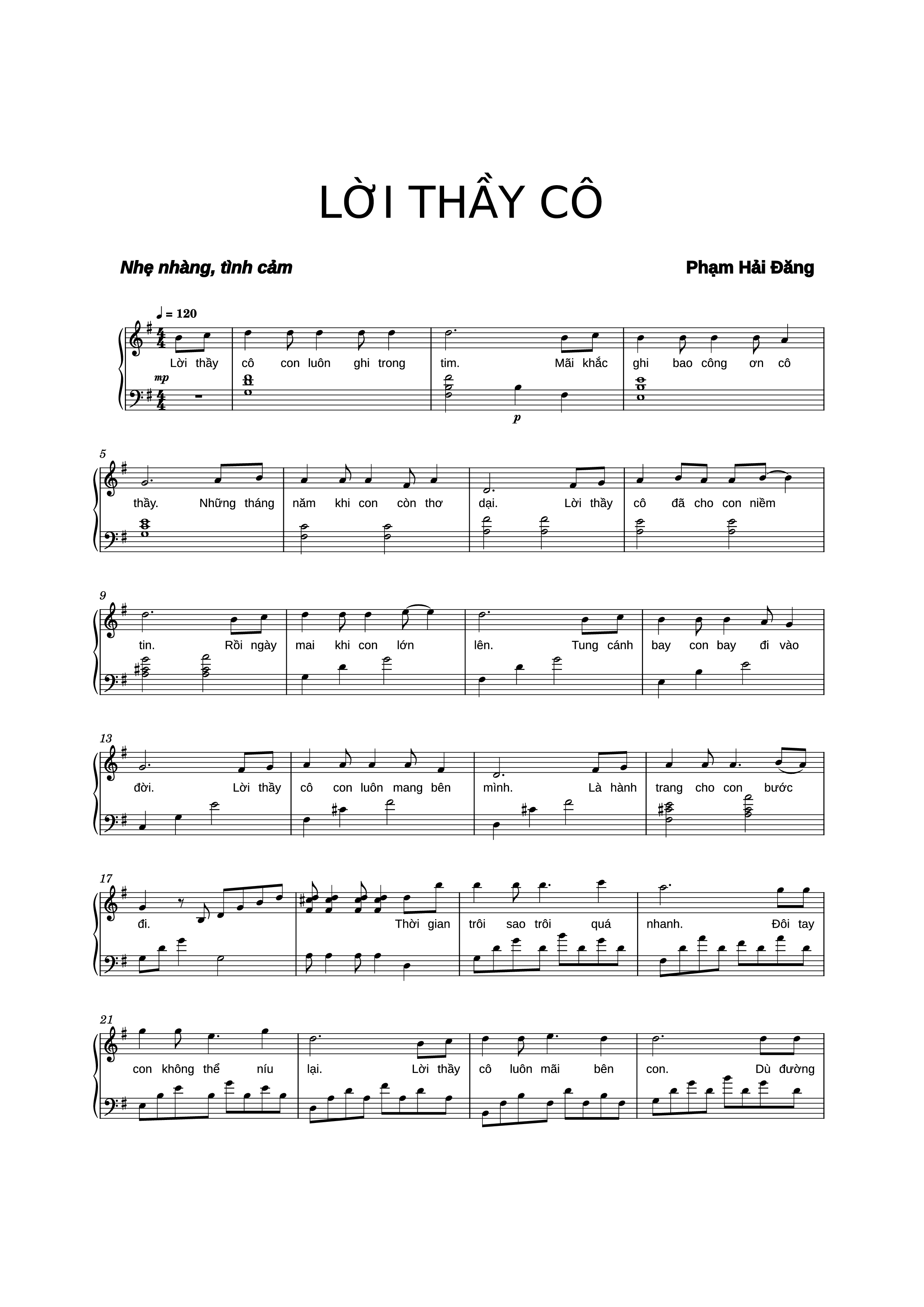 Lời thầy cô con mãi luôn ghi trong tim Mãi khắc ghi bao công ơn của thầy, Trang 1