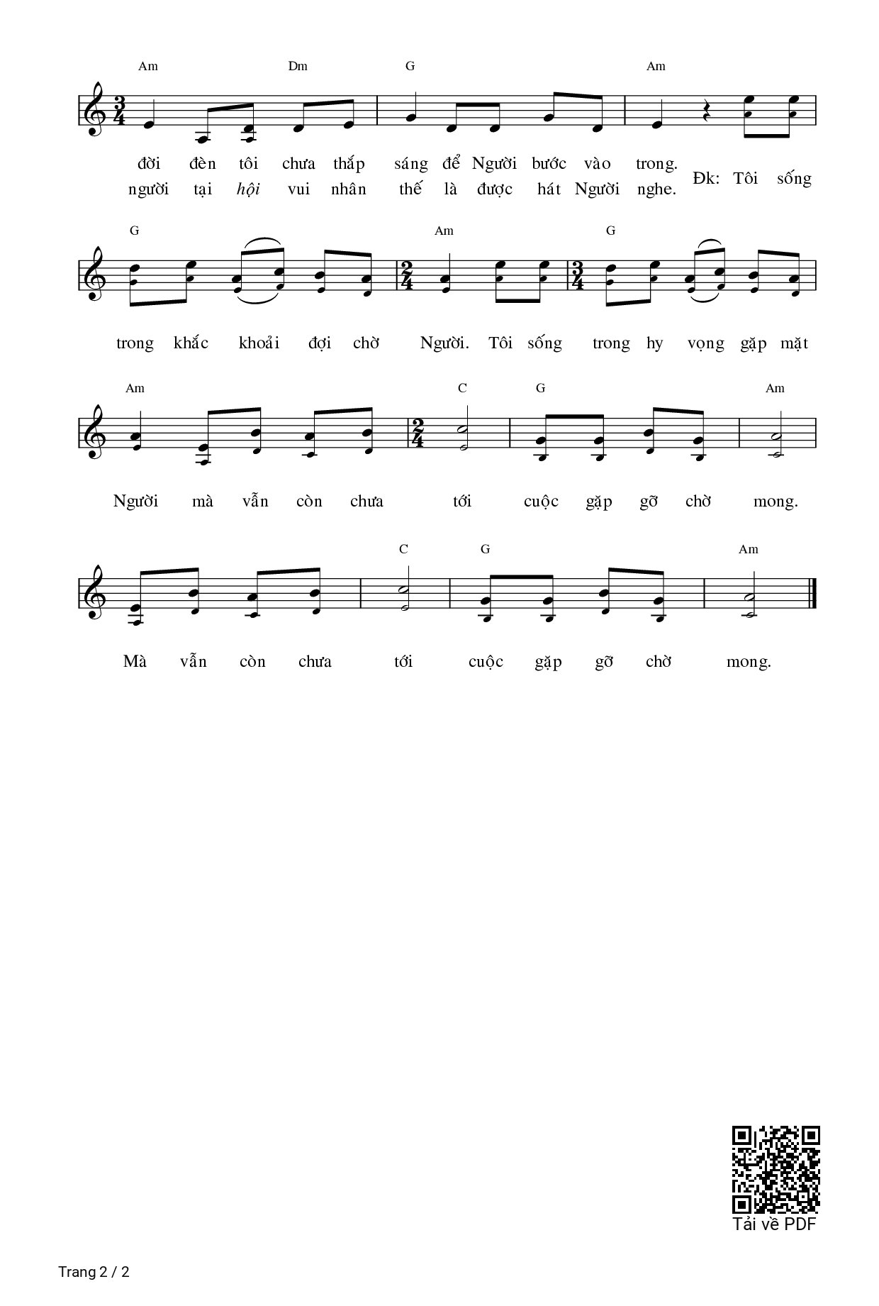 Page 2 of Sheet music PDF Khúc Hát Người Ca Công - Lm. Ân Đức