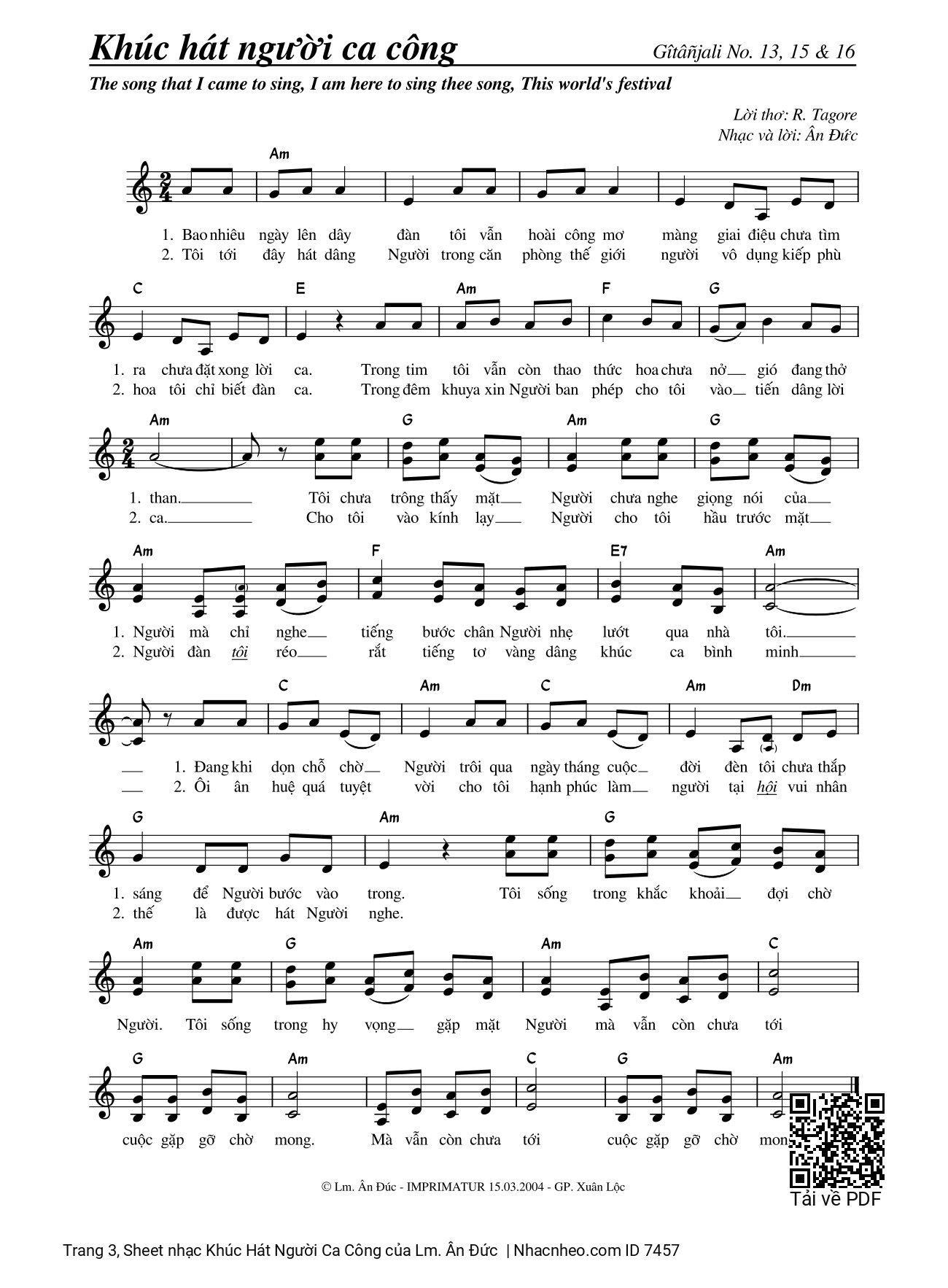 Page 3 of Sheet music PDF Khúc Hát Người Ca Công - Lm. Ân Đức