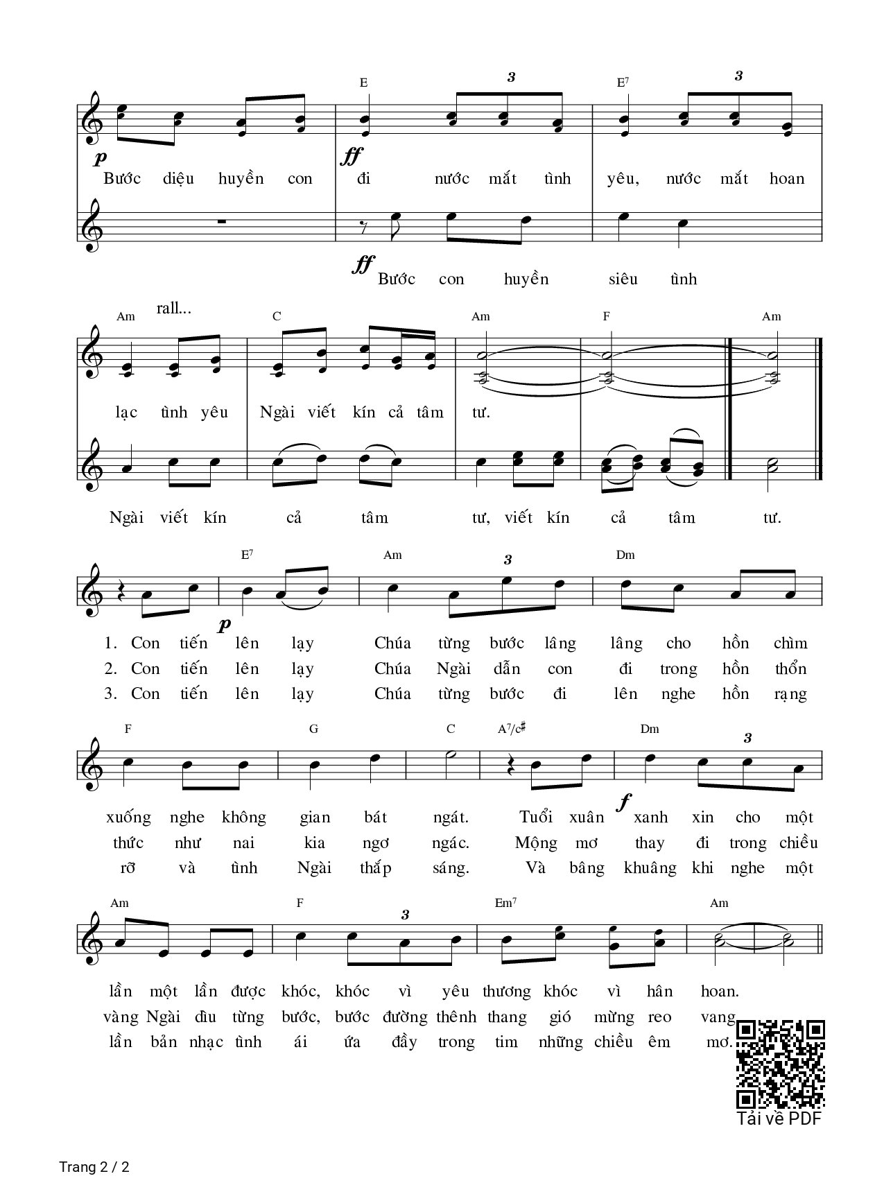Page 2 of Sheet music PDF Từng Bước đi Lên (Thánh Vịnh 43) - Văn Chi
