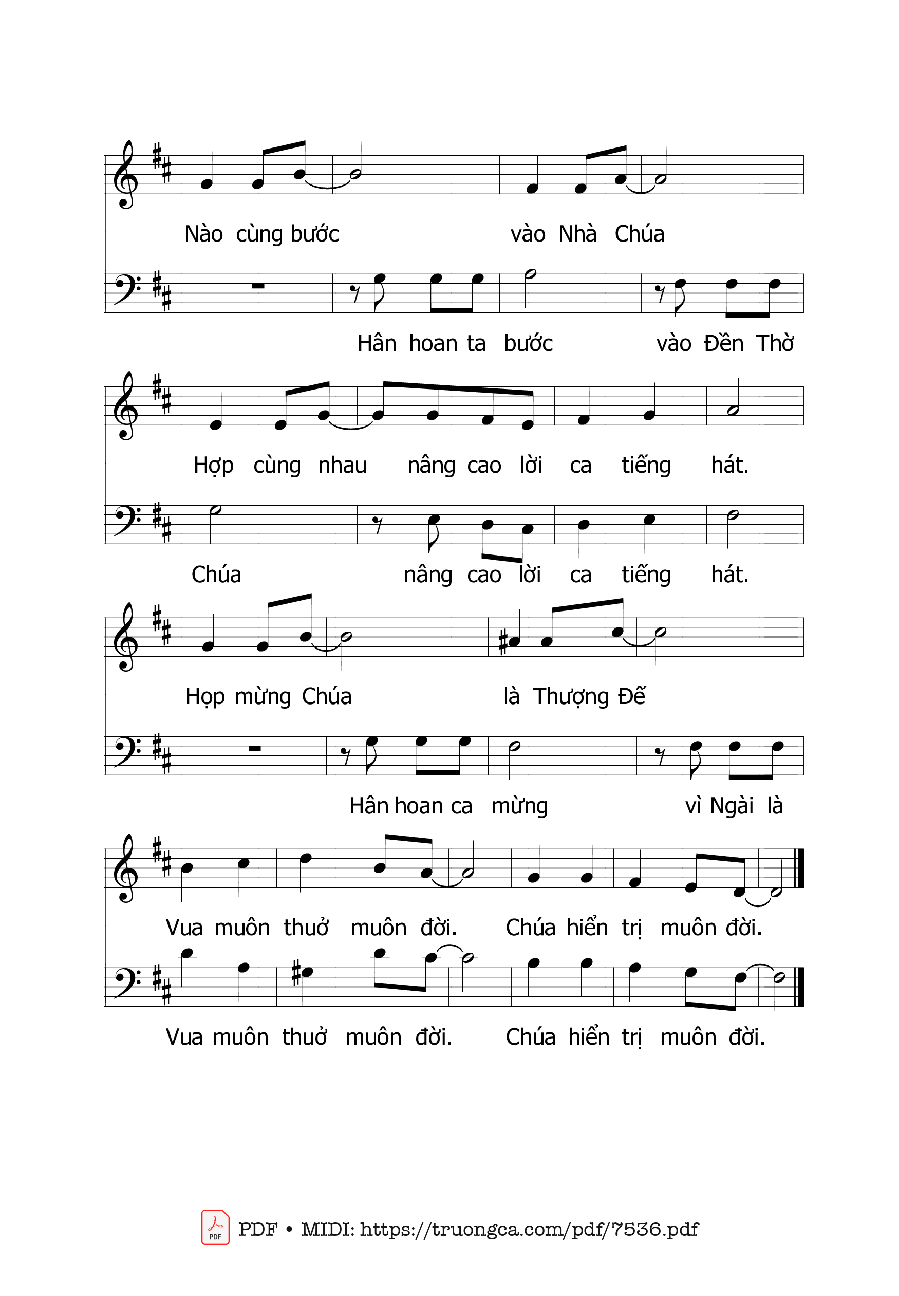 Page 2 of Sheet music PDF Họp Mừng Chúa - Giang Tâm