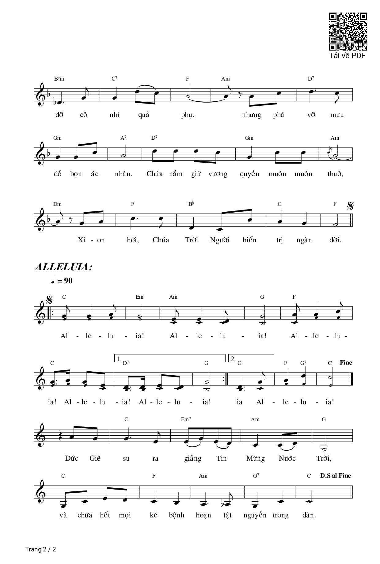 Page 2 of Sheet music PDF Chúa Nhật 23b Thường Niên (Thánh Vịnh 145) - Văn Duy Tùng