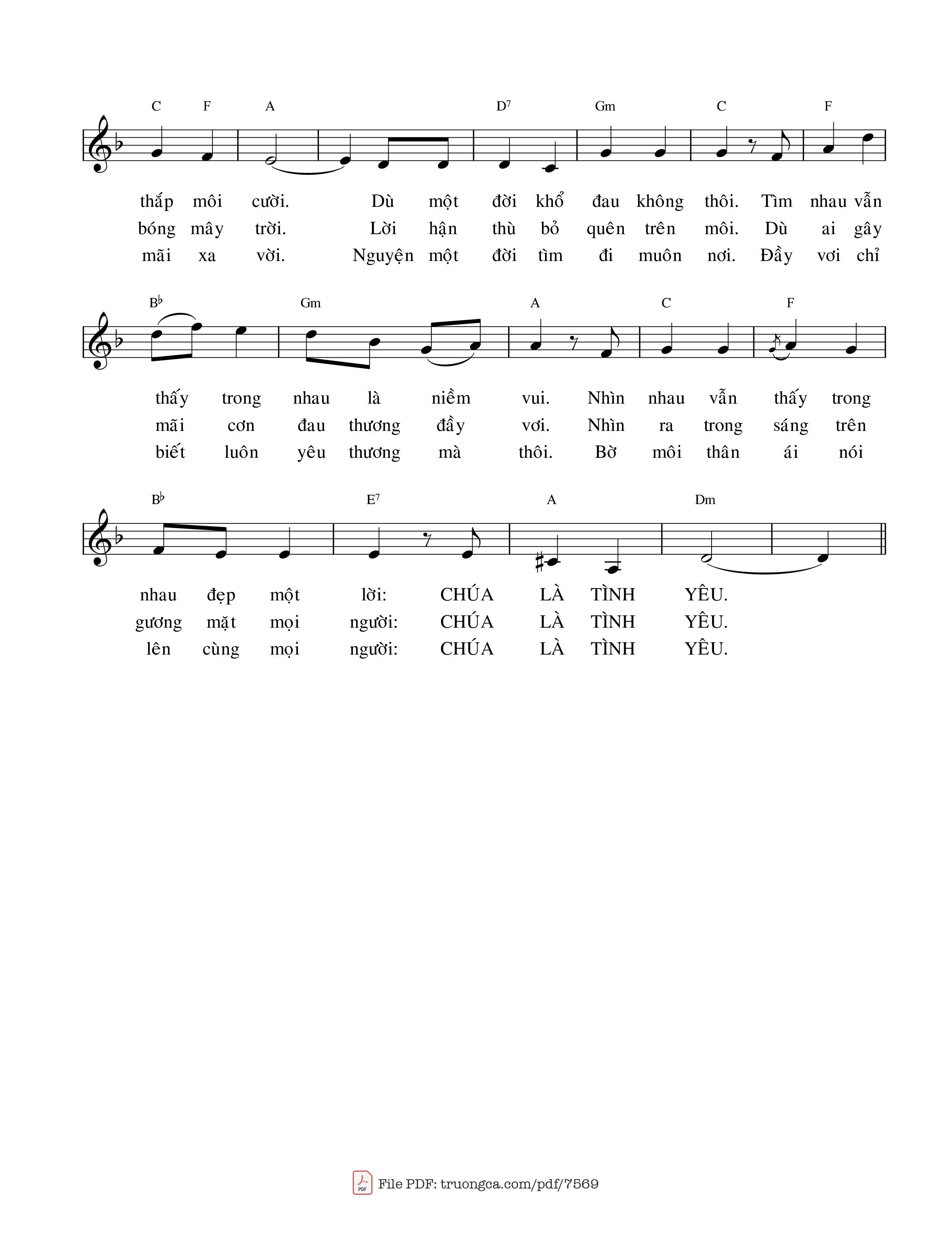 Page 2 of Sheet music PDF Xin Cho Con Yêu đời Yêu Người - Phanxicô