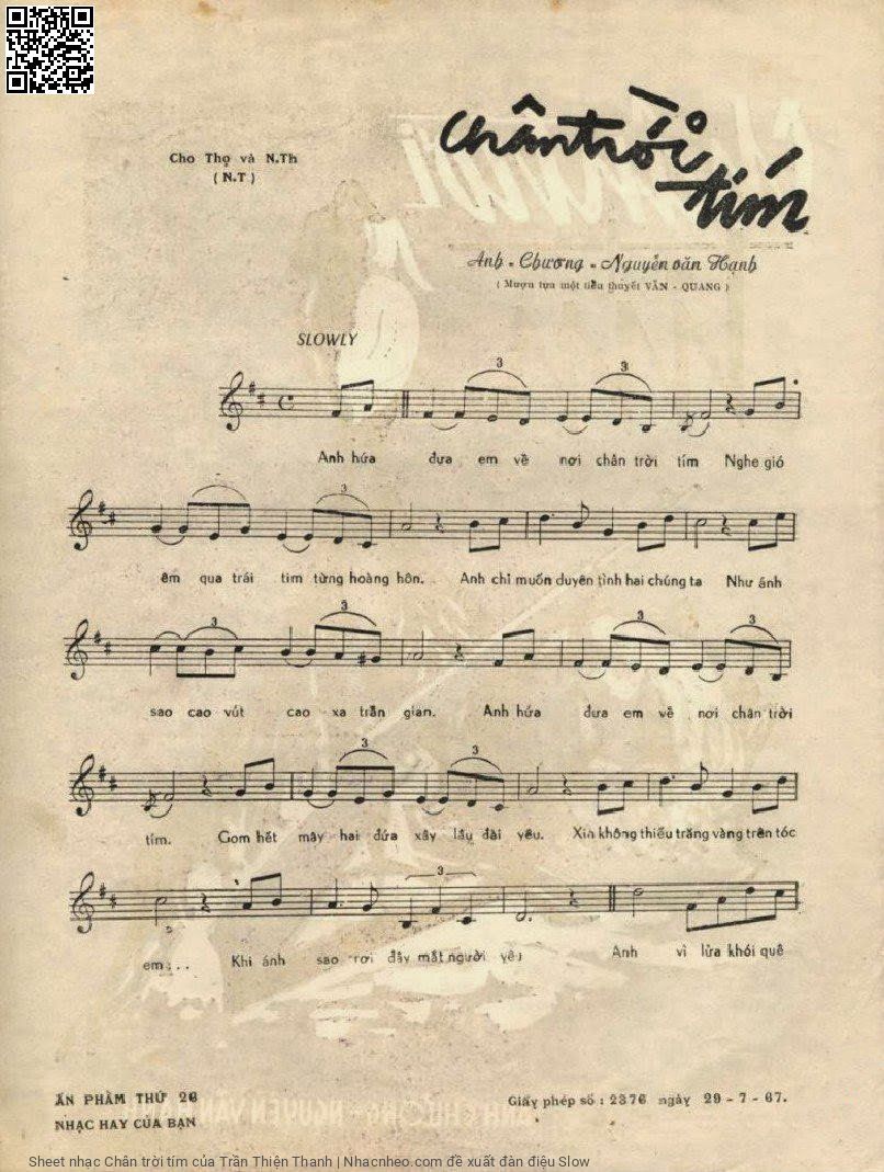 Page 2 of Sheet music PDF Chân trời tím - Trần Thiện Thanh