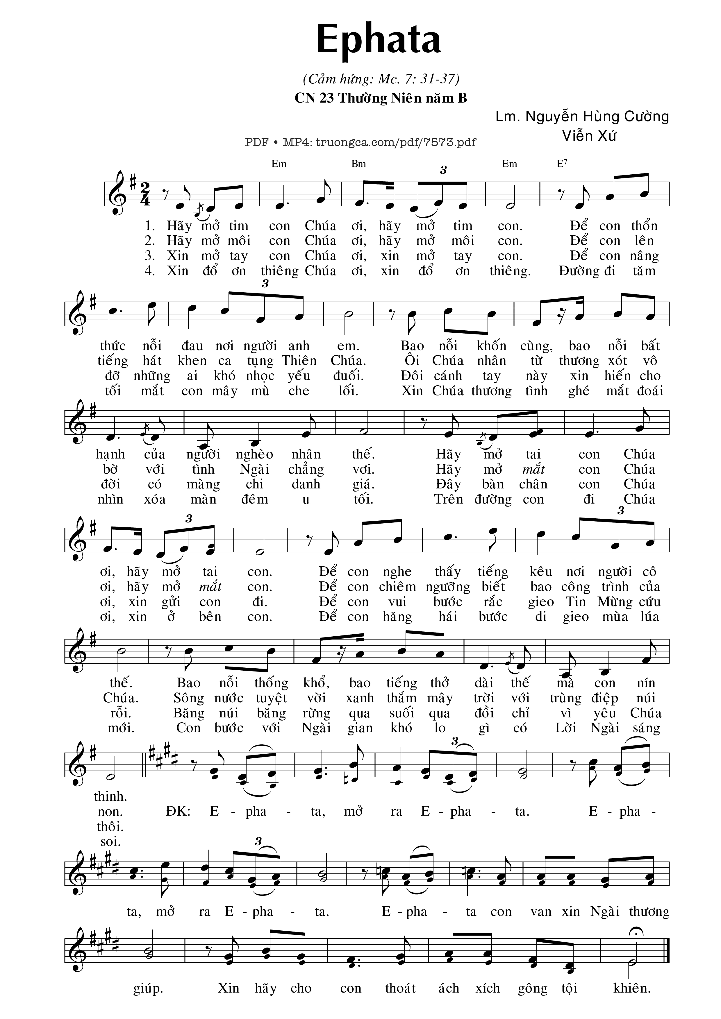 Sheet PDF of Ephata (mc. 7) - Nguyễn Hùng Cường & Viễn Xứ