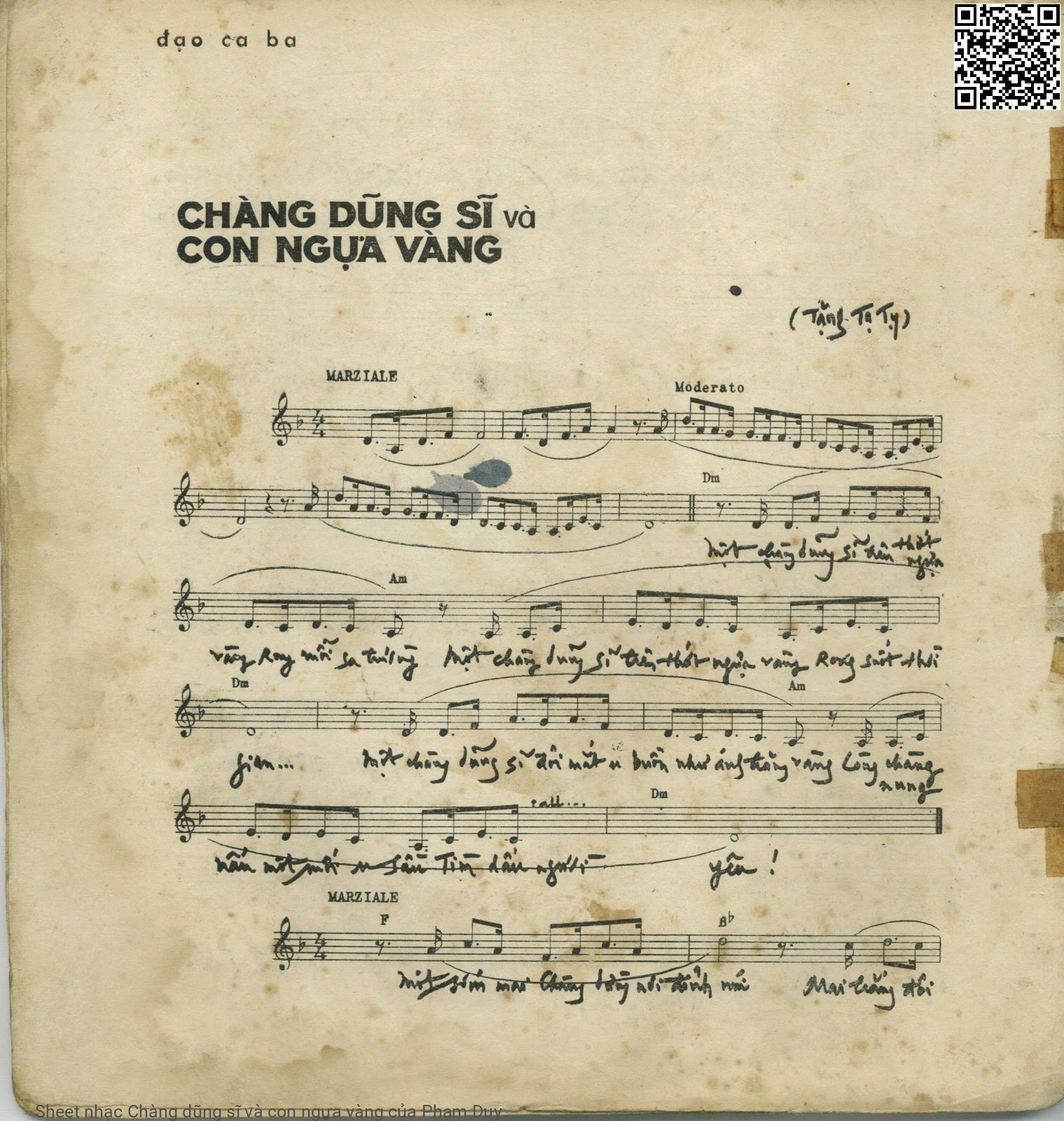 Sheet PDF of Chàng dũng sĩ và con ngựa vàng