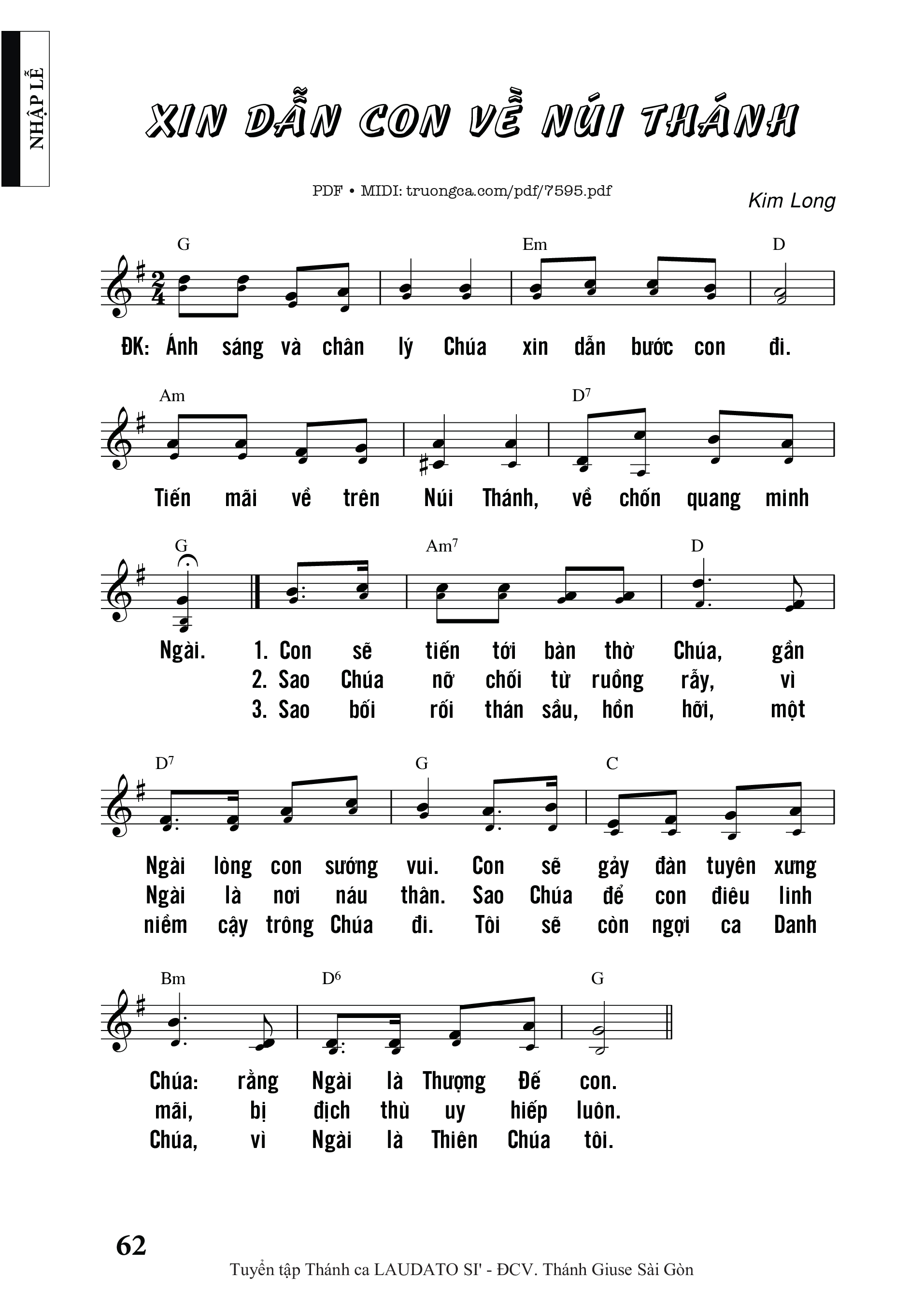 Sheet PDF of Xin Dẫn Con Về Núi Thánh