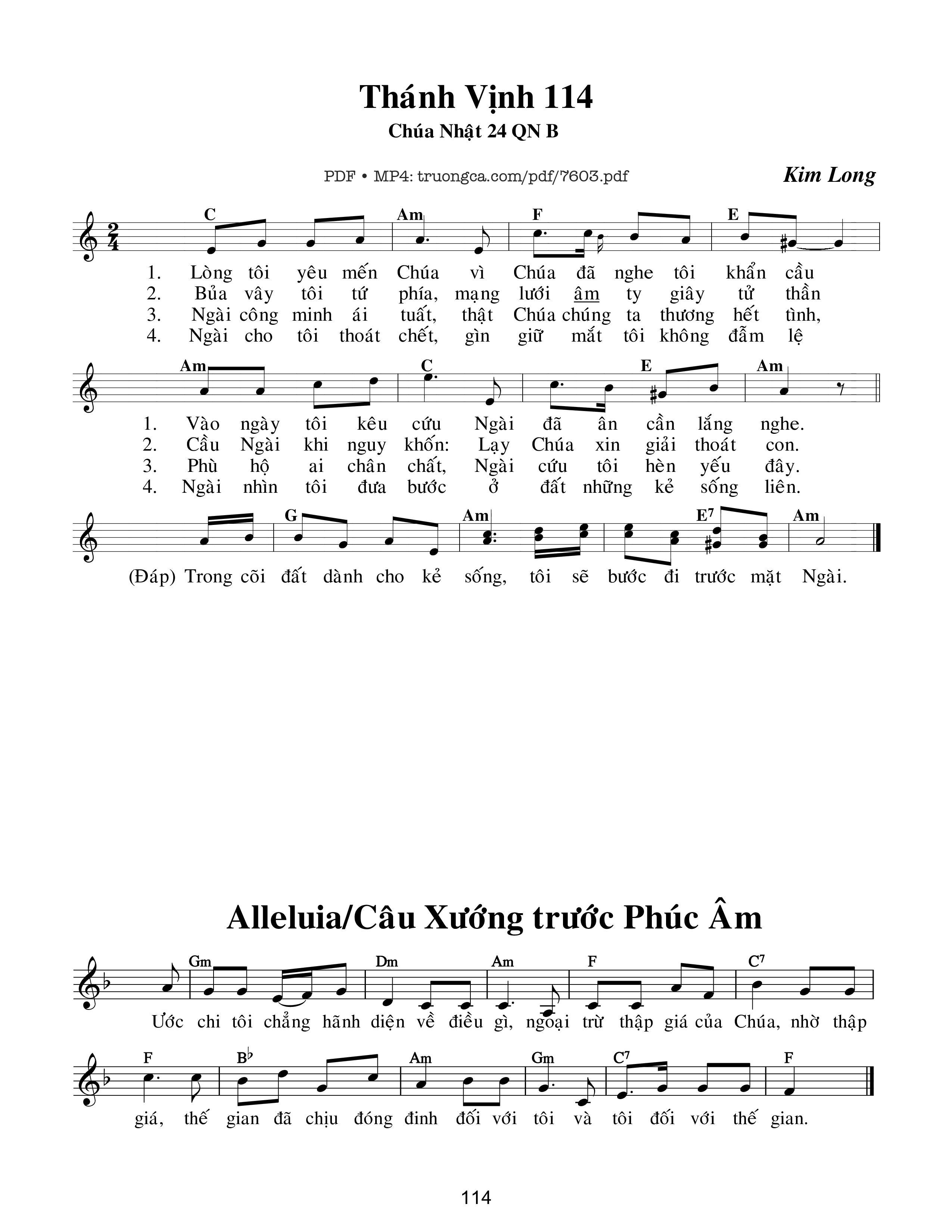 Sheet PDF of Chúa Nhật 24b Thường Niên (Thánh Vịnh 144)