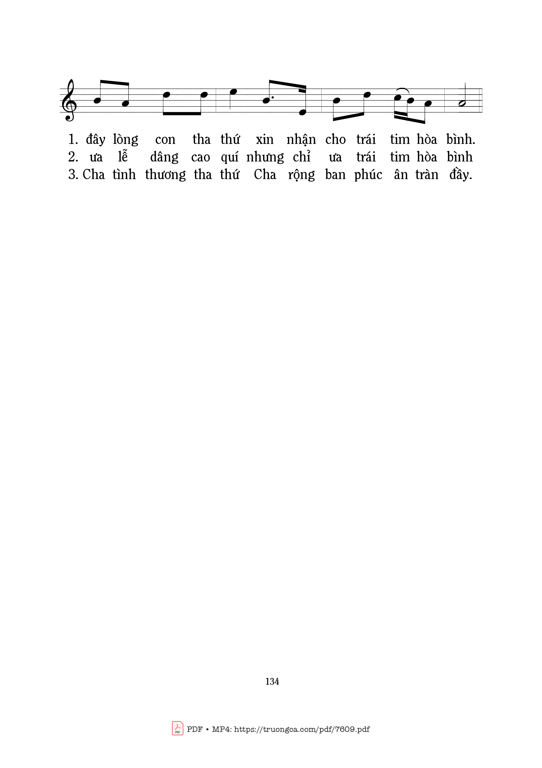Page 2 of Sheet music PDF Lễ Vật Hoà Bình - Lm. Mi Trầm