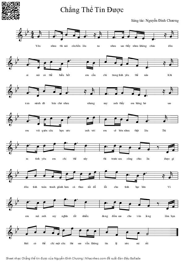 Sheet PDF of Chẳng thể tin được