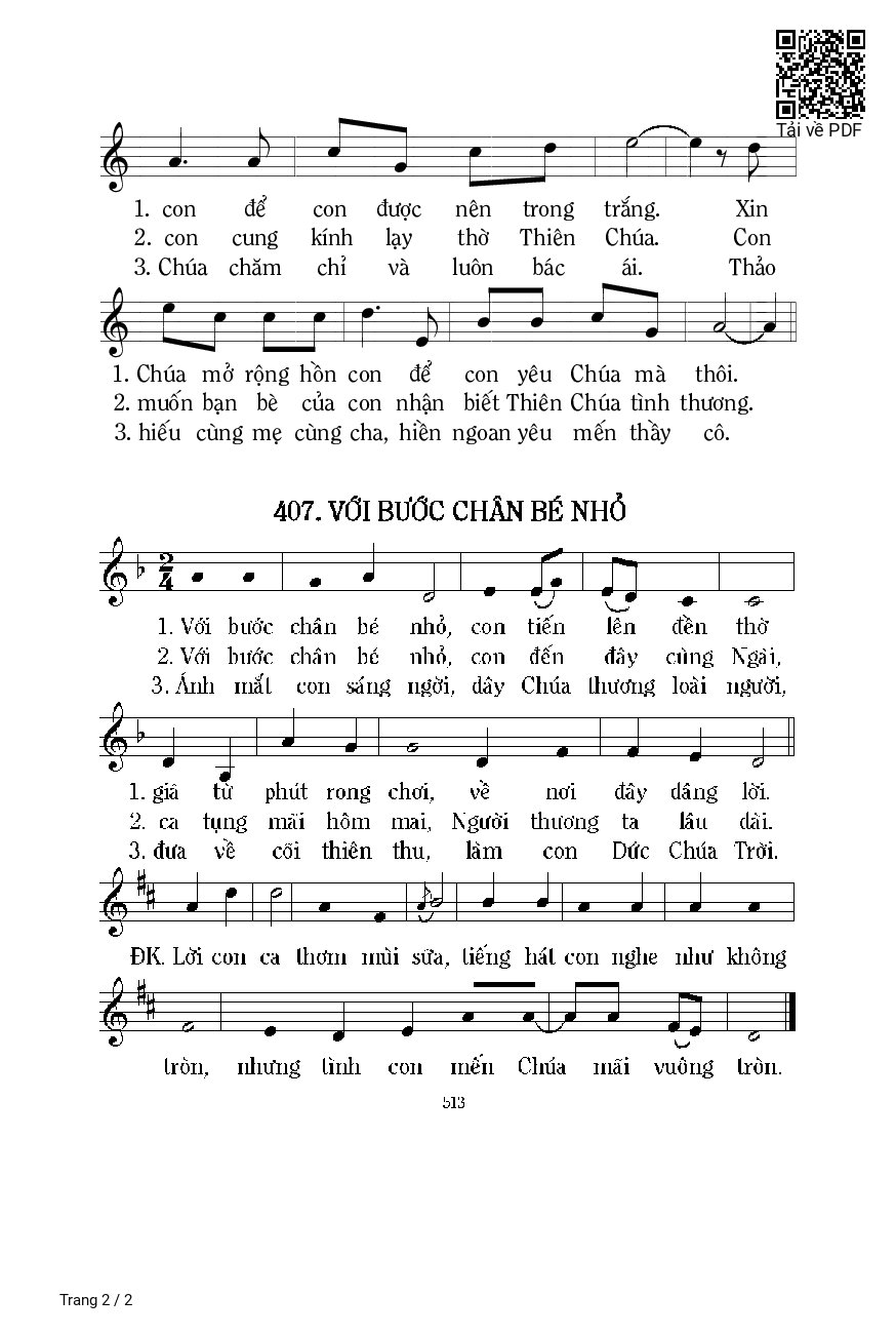 Page 2 of Sheet music PDF Bao Nhiêu Năm Mong đợi - Lm. Mi Trầm