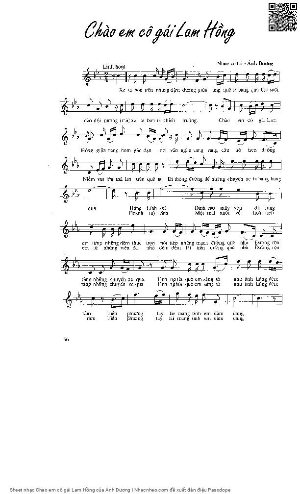 Page 3 of Sheet music PDF Chào em cô gái Lam Hồng - Ánh Dương