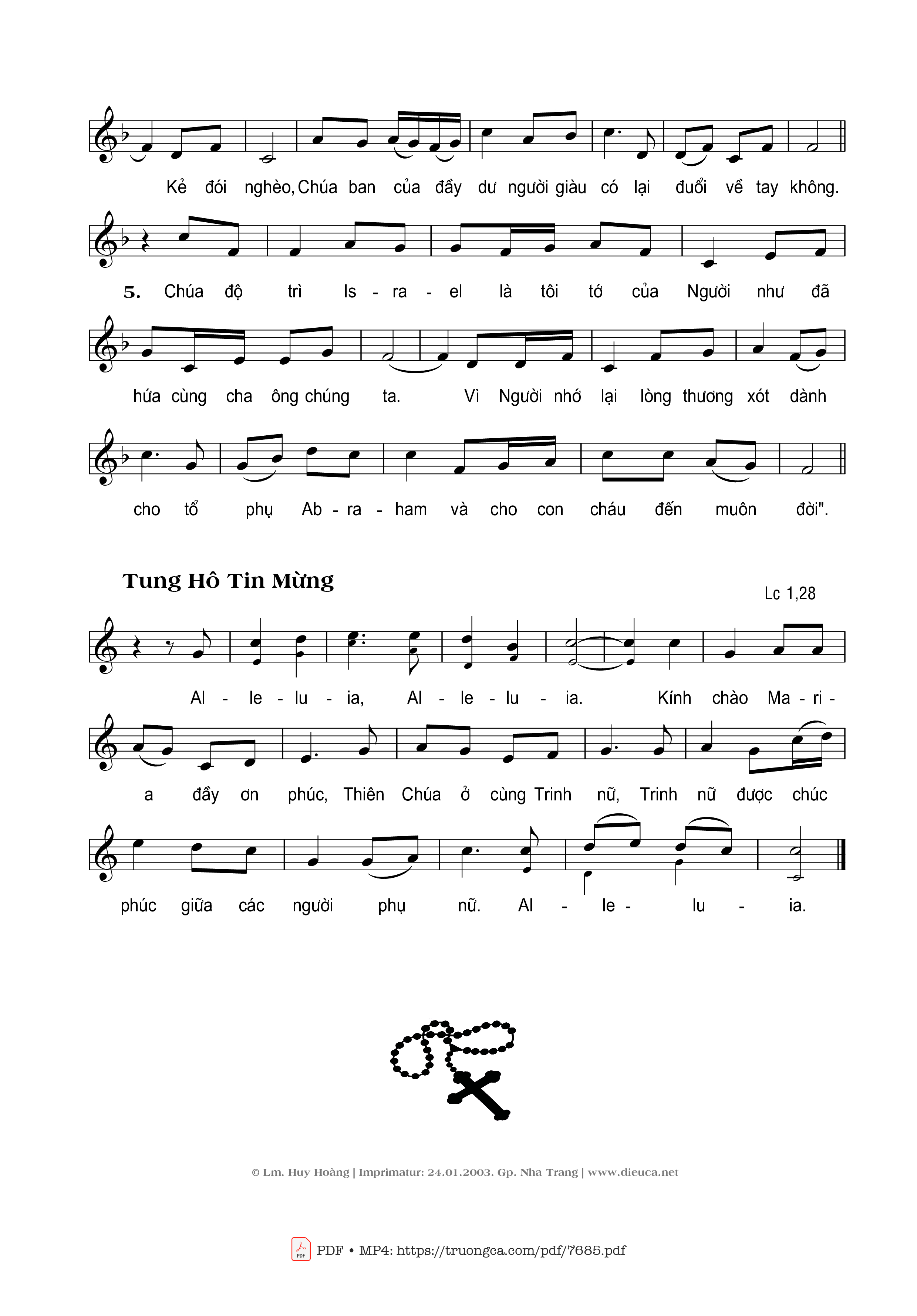 Page 2 of Sheet music PDF đức Mẹ Mân Côi 07.10 (lc. 1) - Huy Hoàng