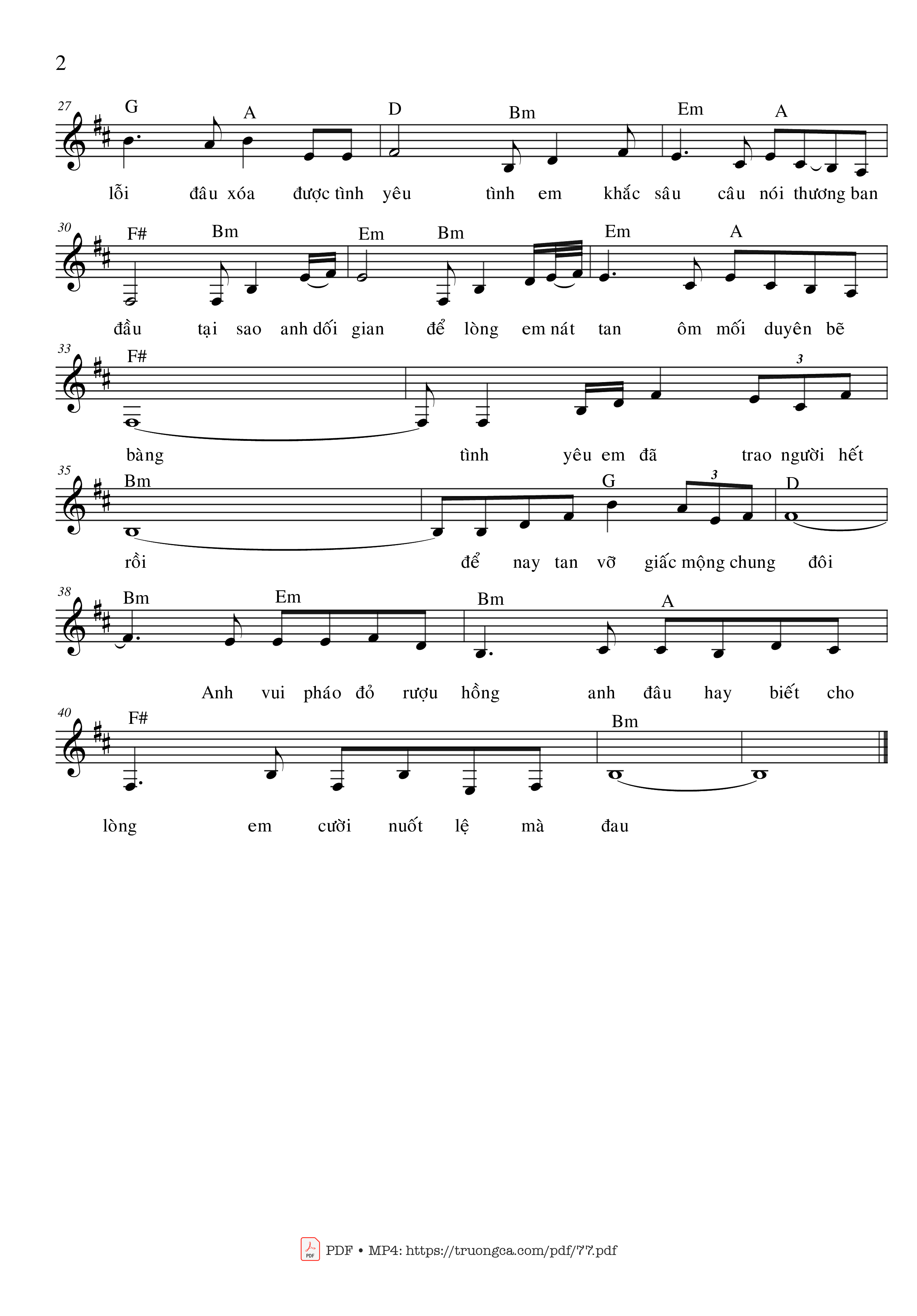 Page 2 of Sheet music PDF Anh đã thay lòng - Cao Nhật Minh