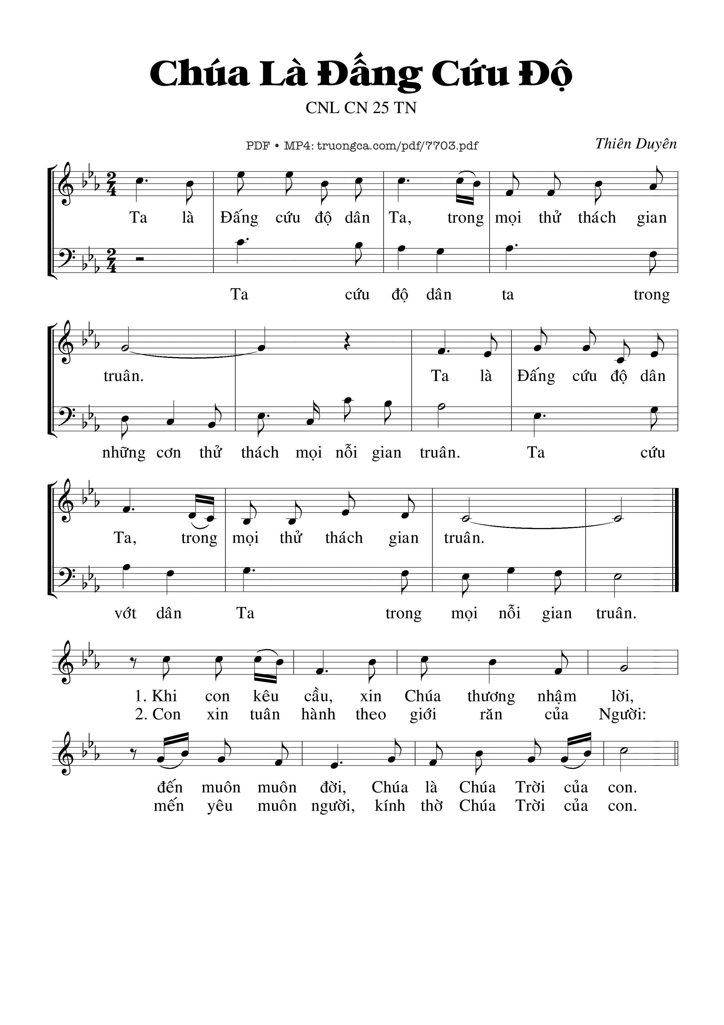Page 1 of Sheet music PDF Chúa Là đấng Cứu độ - Thiên Duyên