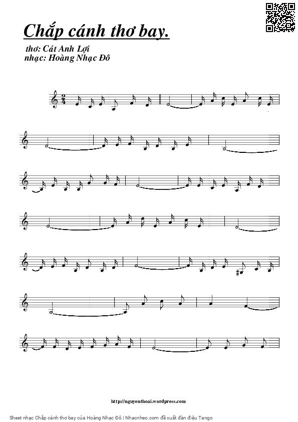 Sheet PDF of Chắp cánh thơ bay