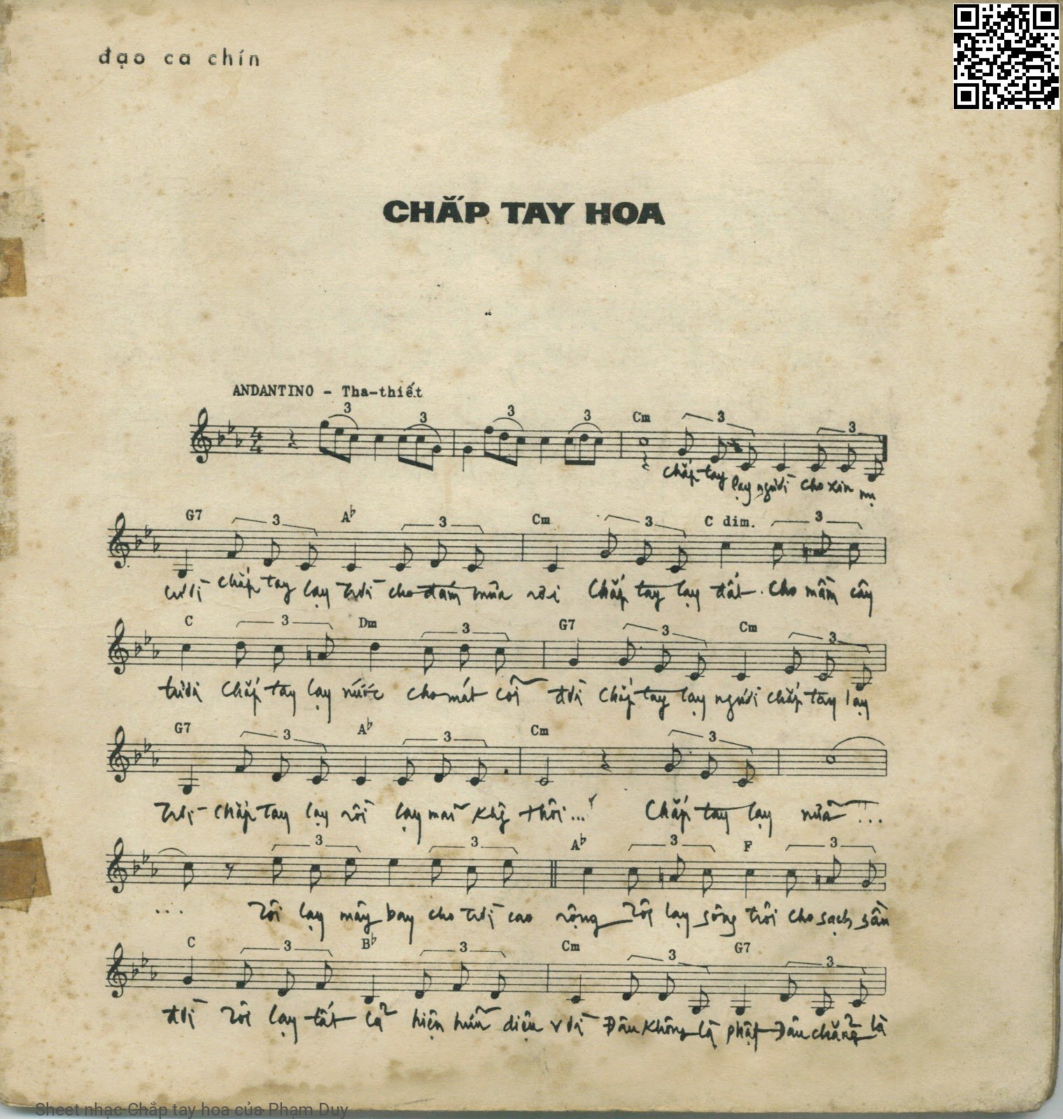Sheet PDF of Chắp tay hoa - Phạm Duy