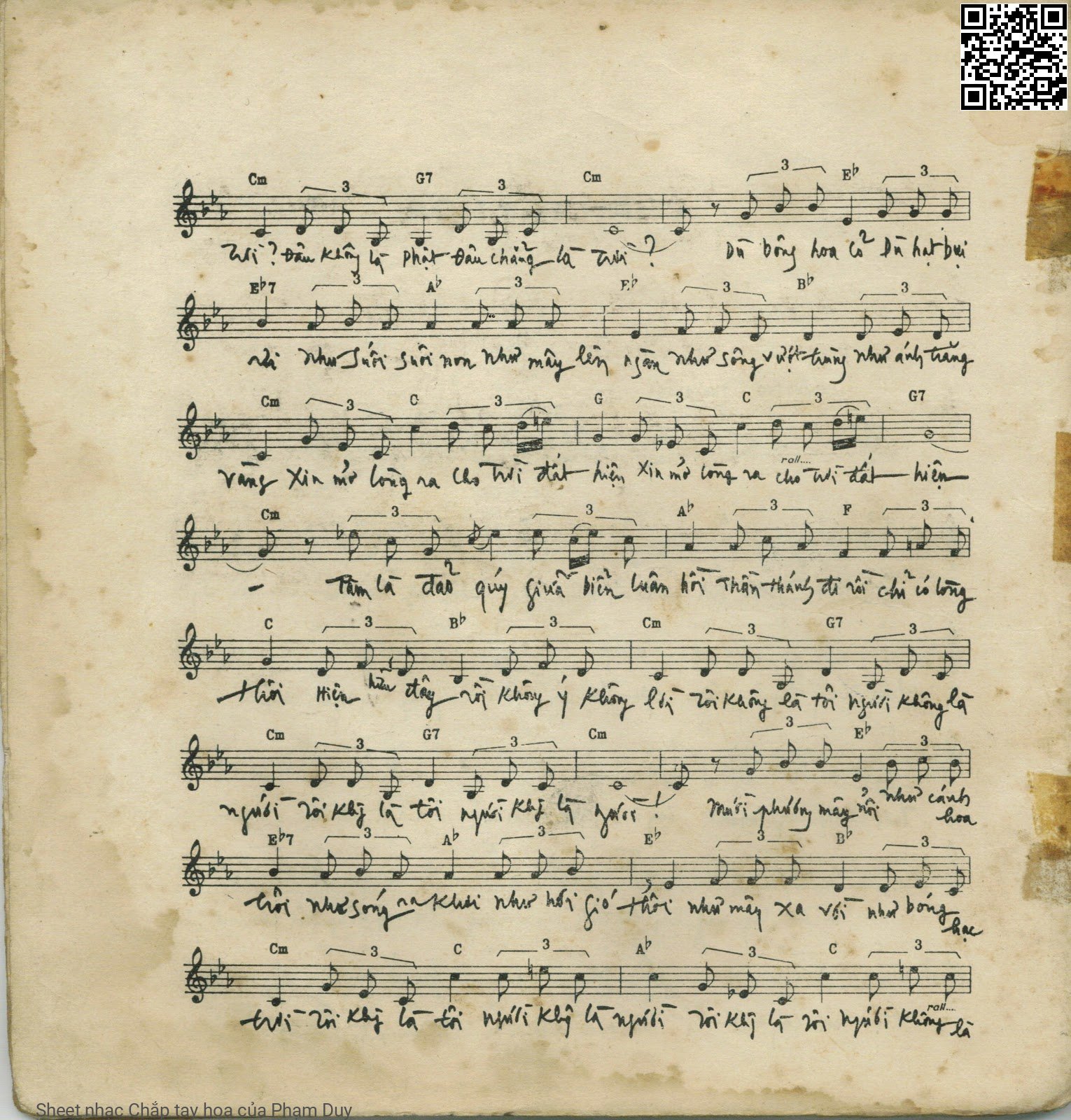 Page 2 of Sheet music PDF Chắp tay hoa - Phạm Duy