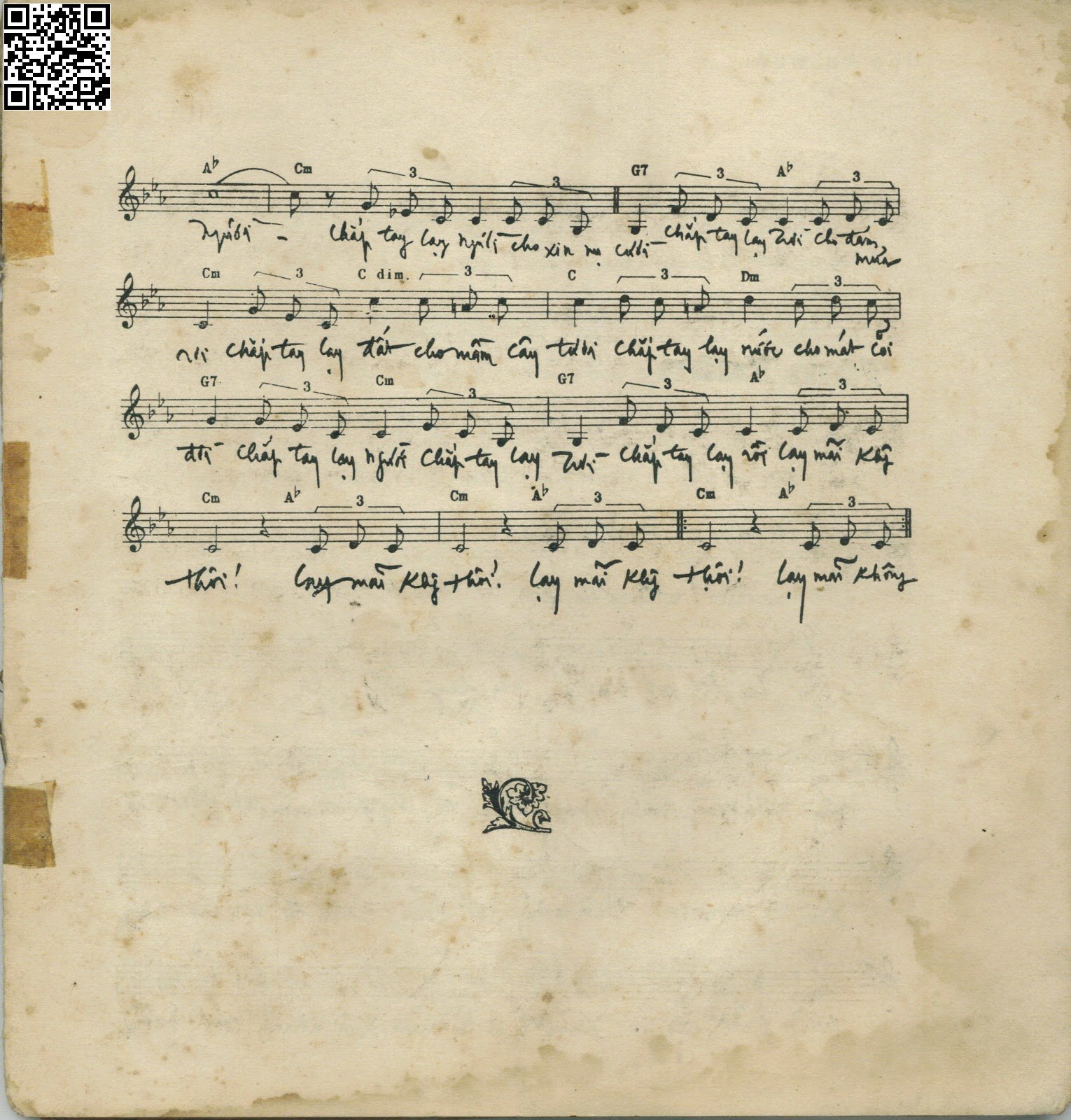 Page 3 of Sheet music PDF Chắp tay hoa - Phạm Duy