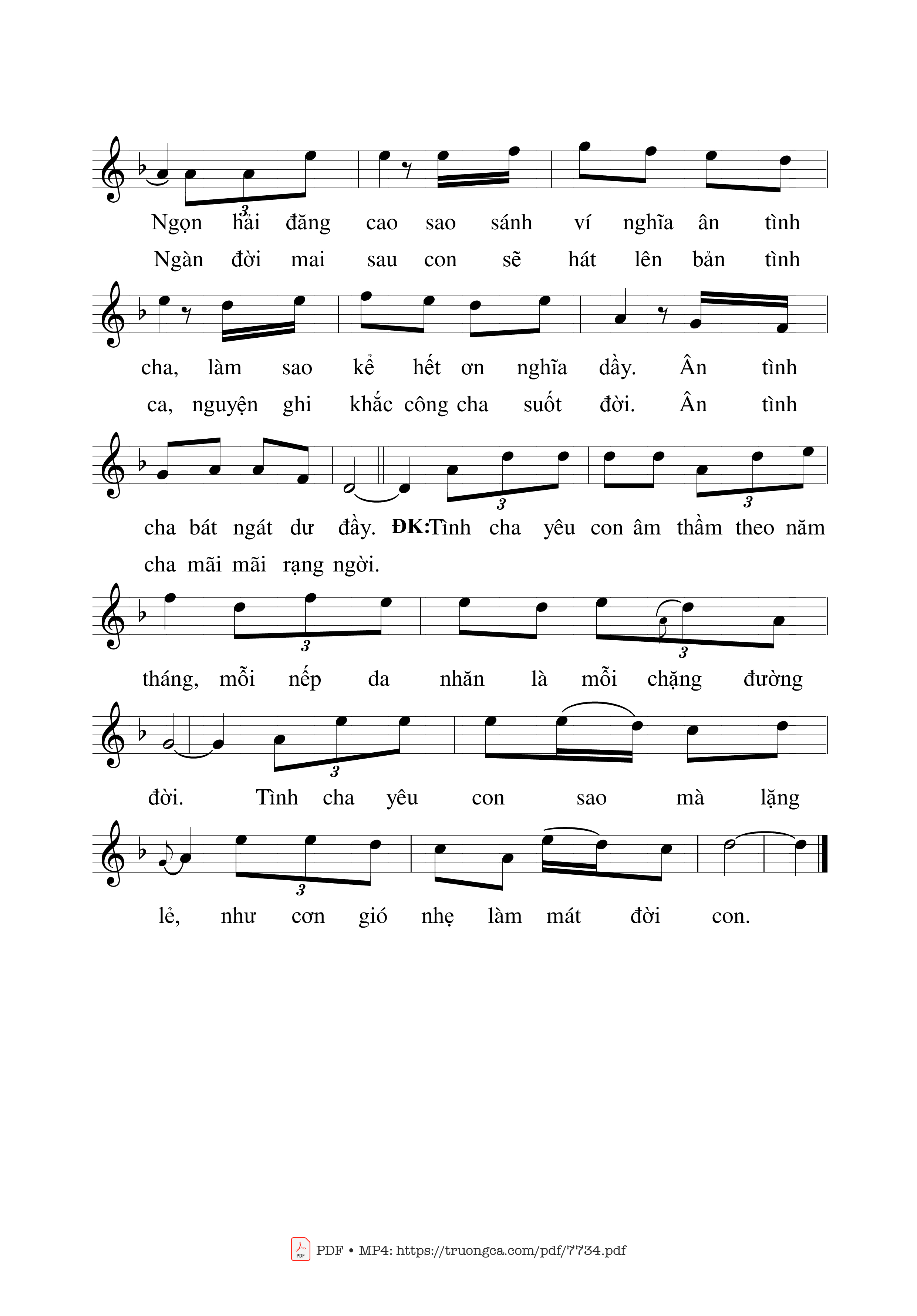 Page 2 of Sheet music PDF Vì Cha Yêu Con - Châu Linh