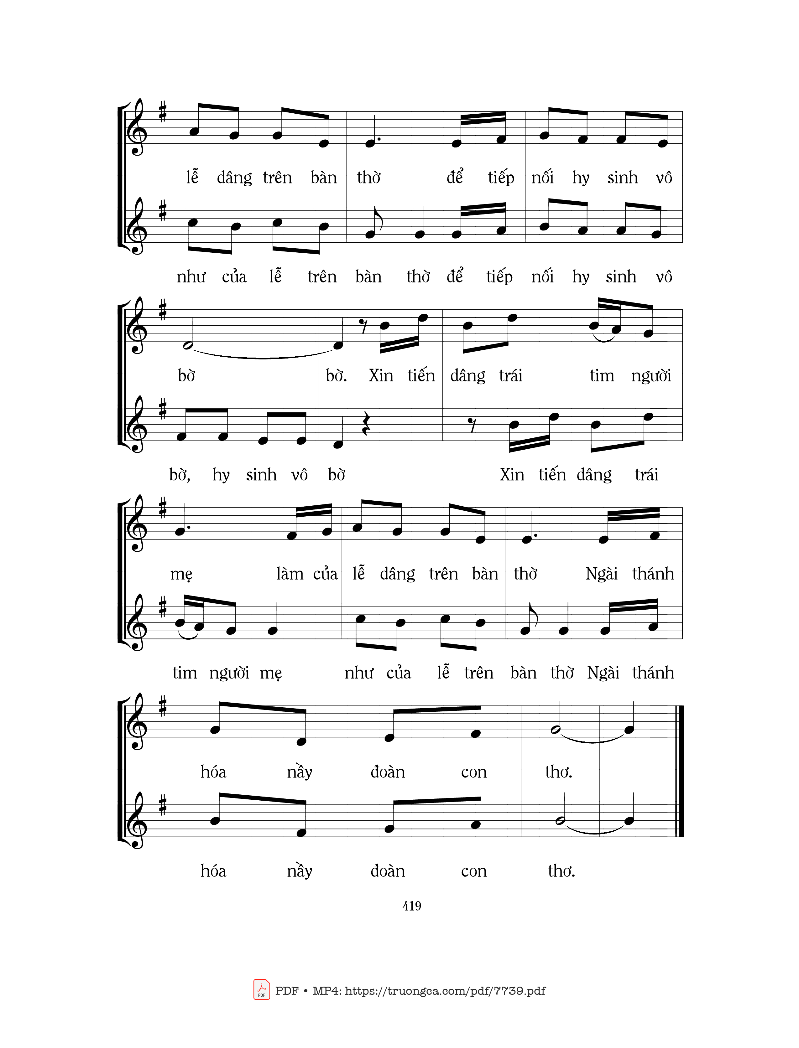 Page 2 of Sheet music PDF Trái Tim Người Mẹ - Lm. Mi Trầm