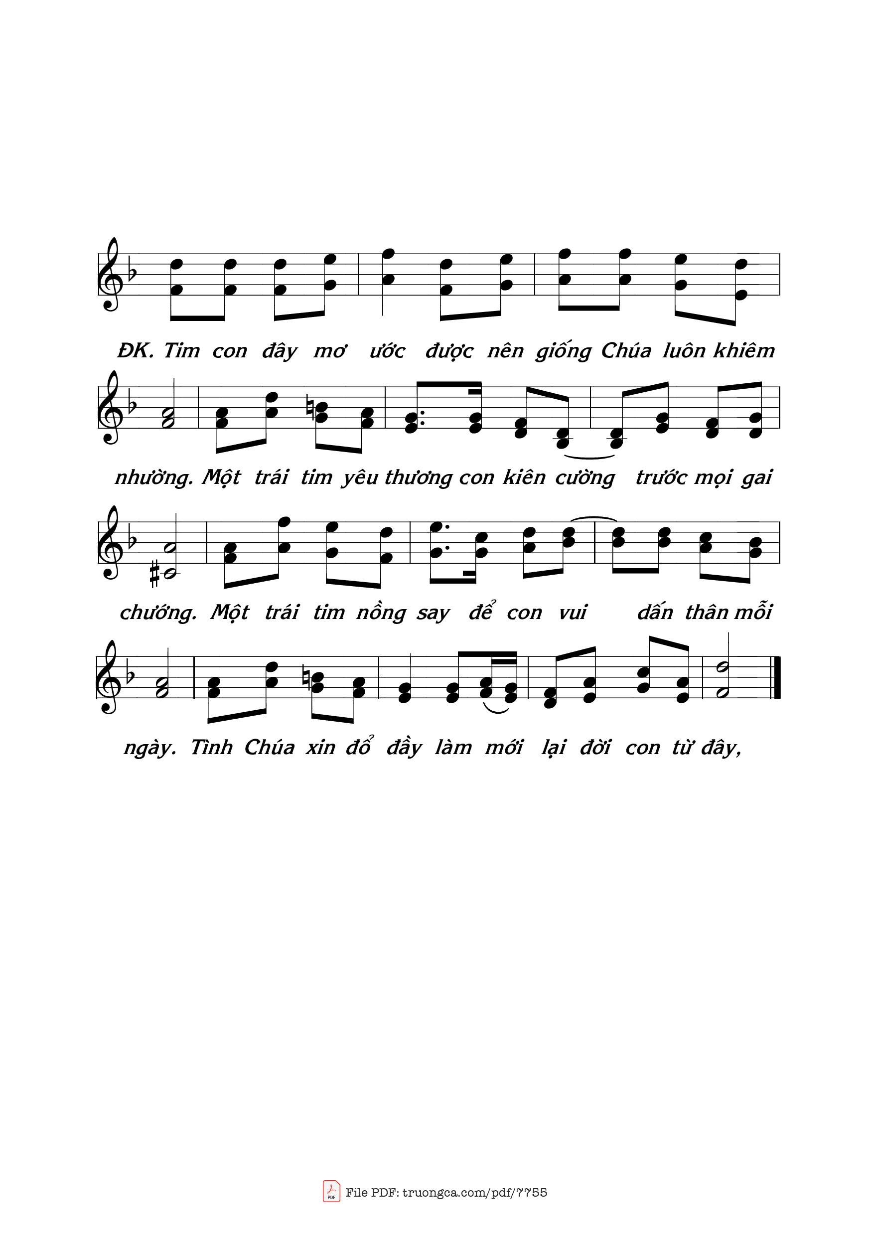 Page 3 of Sheet music PDF Tình Yêu Thánh Tâm Chúa - Thái Nguyên
