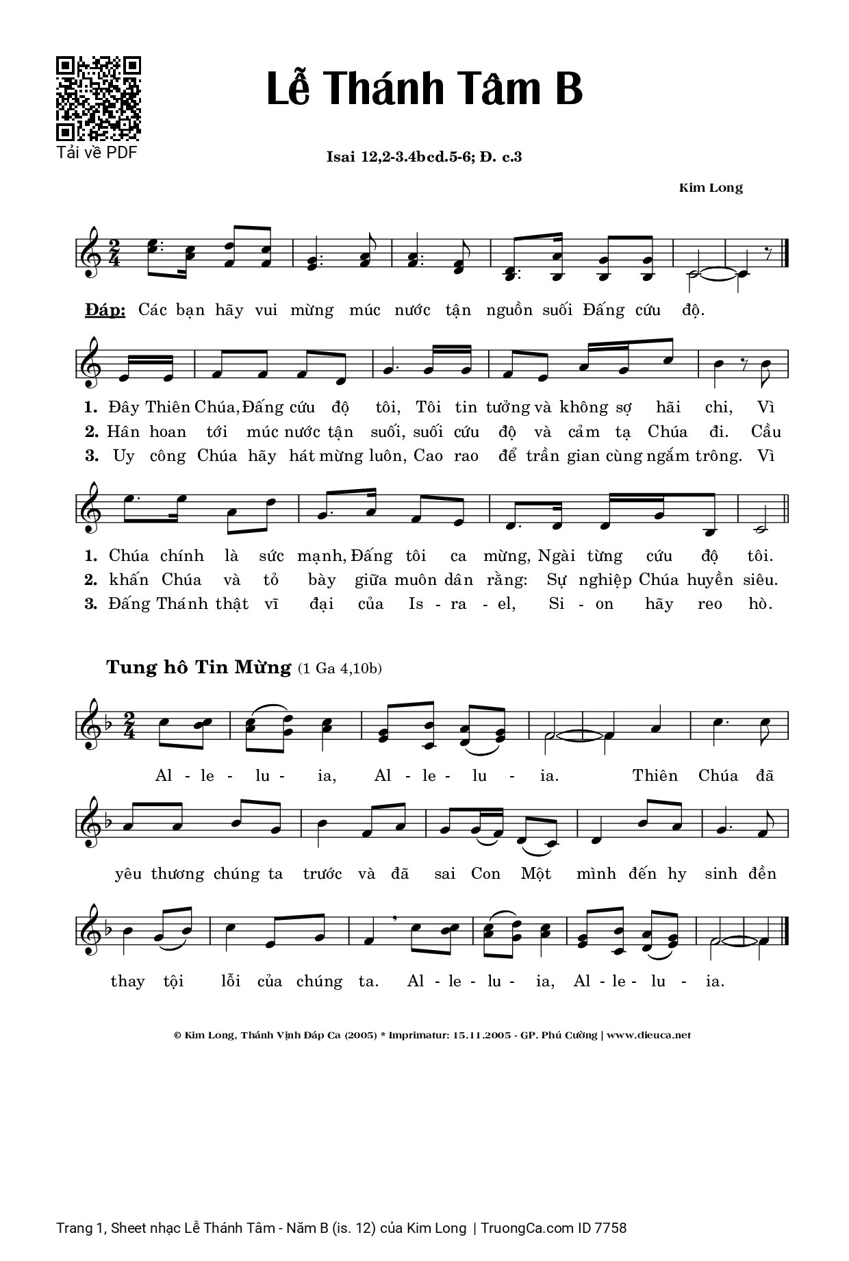 Sheet PDF of Lễ Thánh Tâm - Năm B (is. 12)