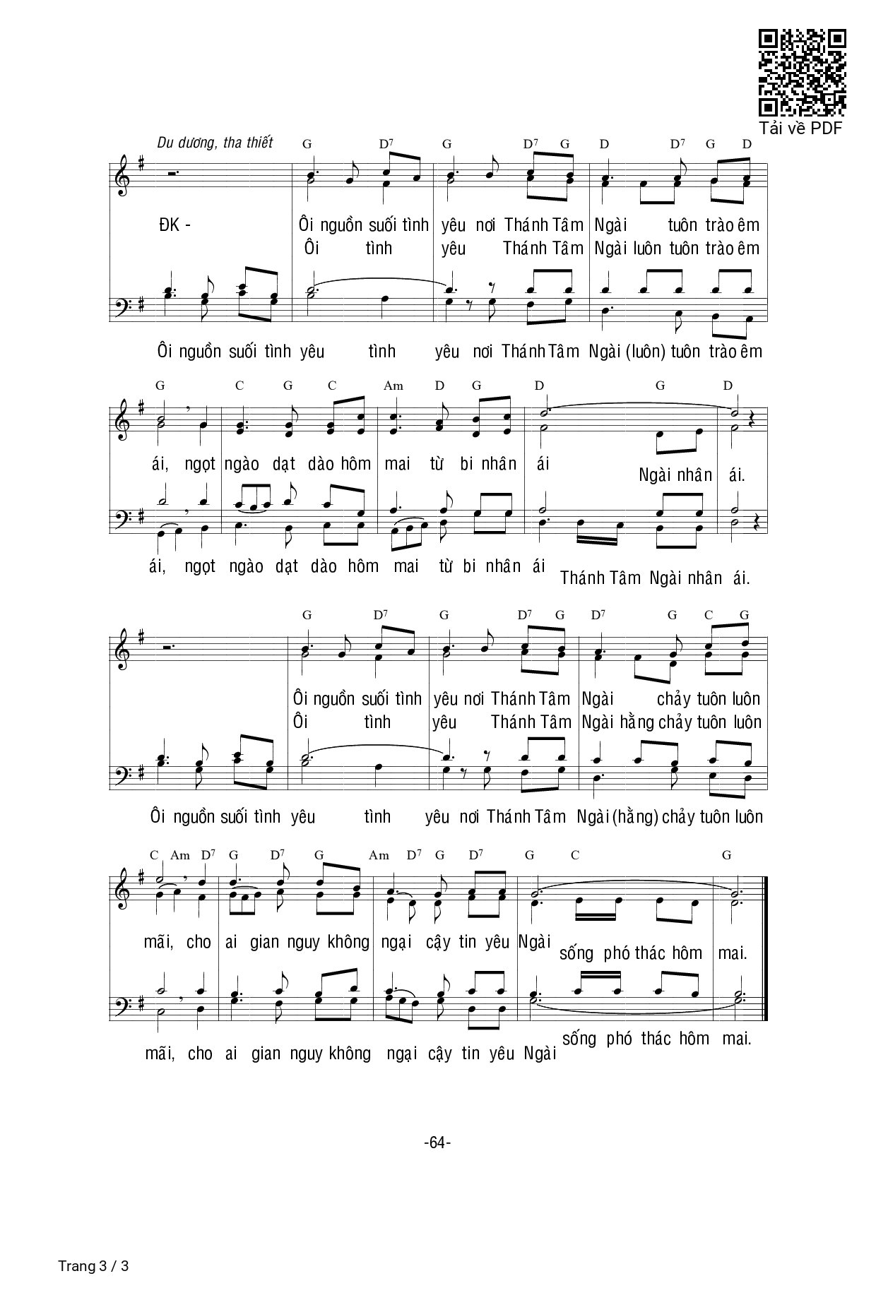 Page 3 of Sheet music PDF Thánh Tâm Ngài (mt. 11) - Bùi Ninh