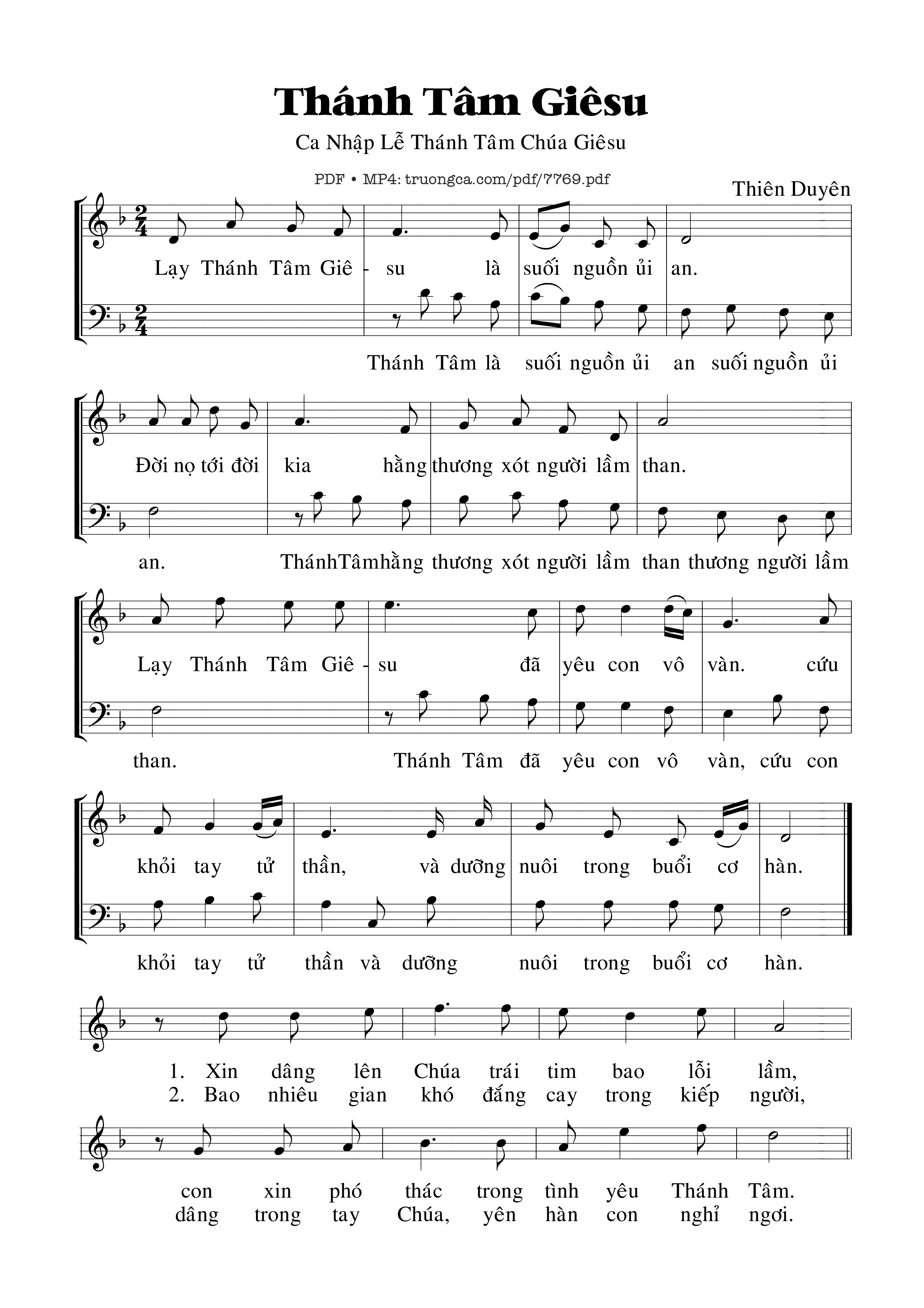 Page 1 of Sheet music PDF Thánh Tâm Giêsu - Thiên Duyên