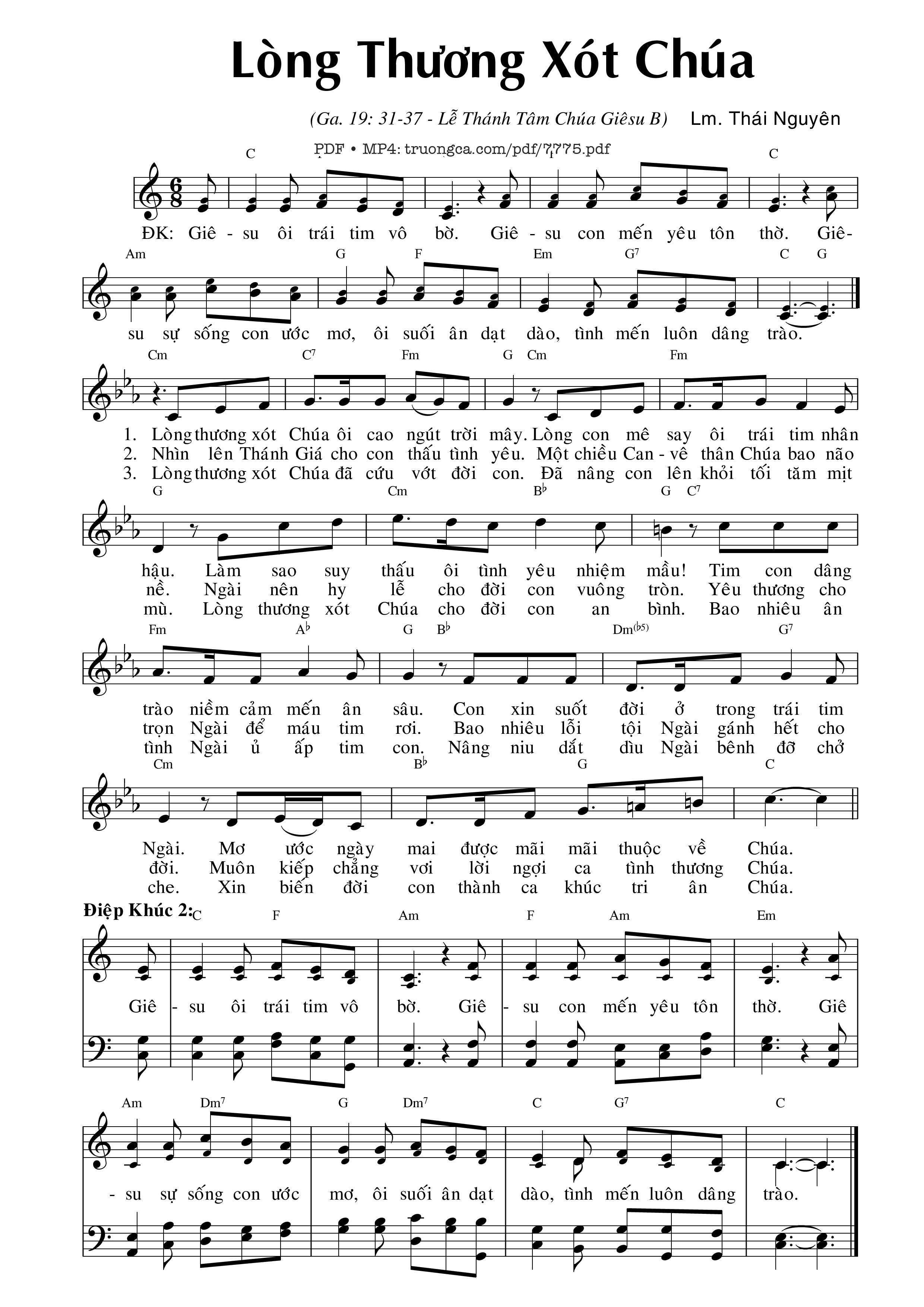 Sheet PDF of Lòng Thương Xót Chúa (ga. 19)