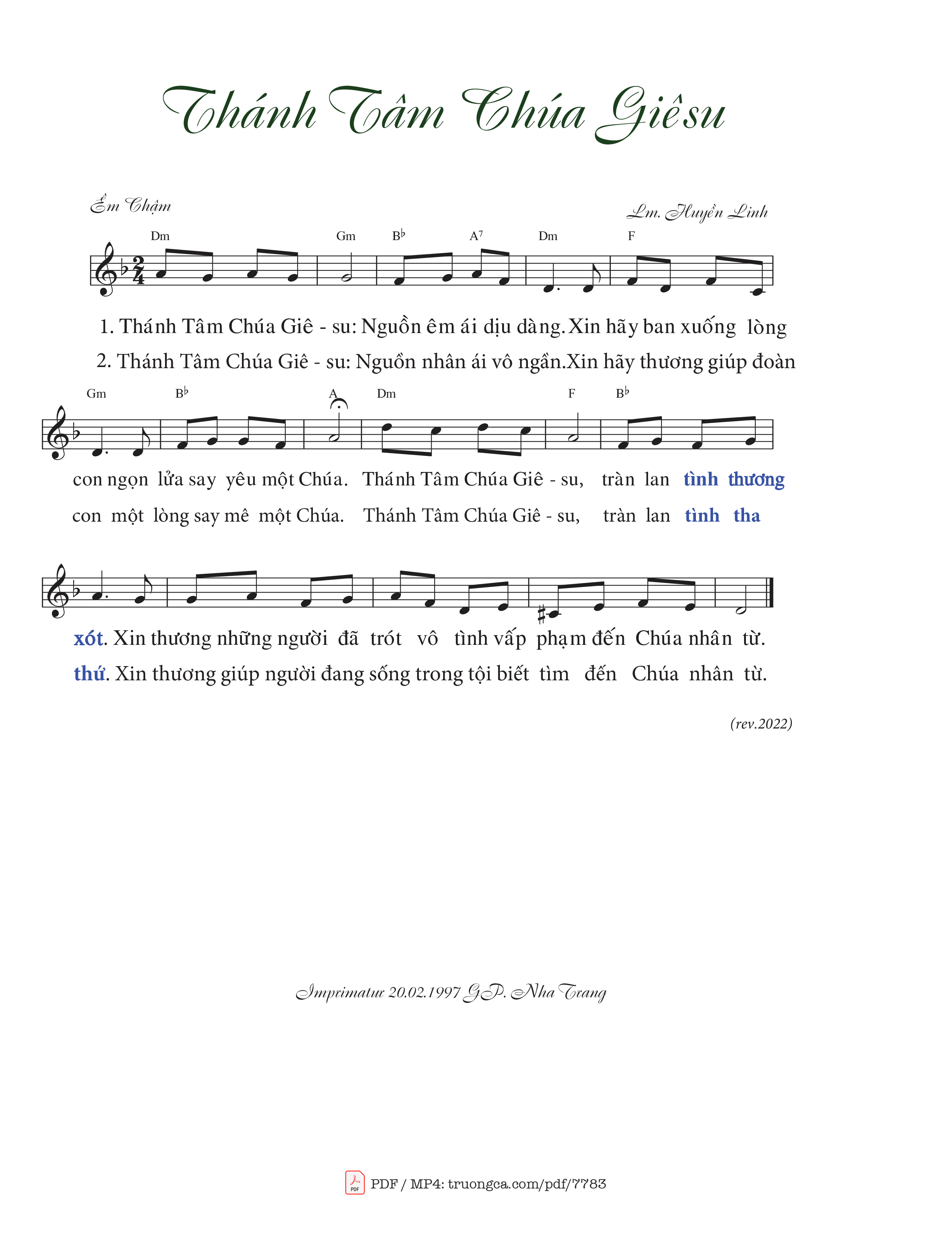 Sheet PDF of Thánh Tâm Chúa Giêsu