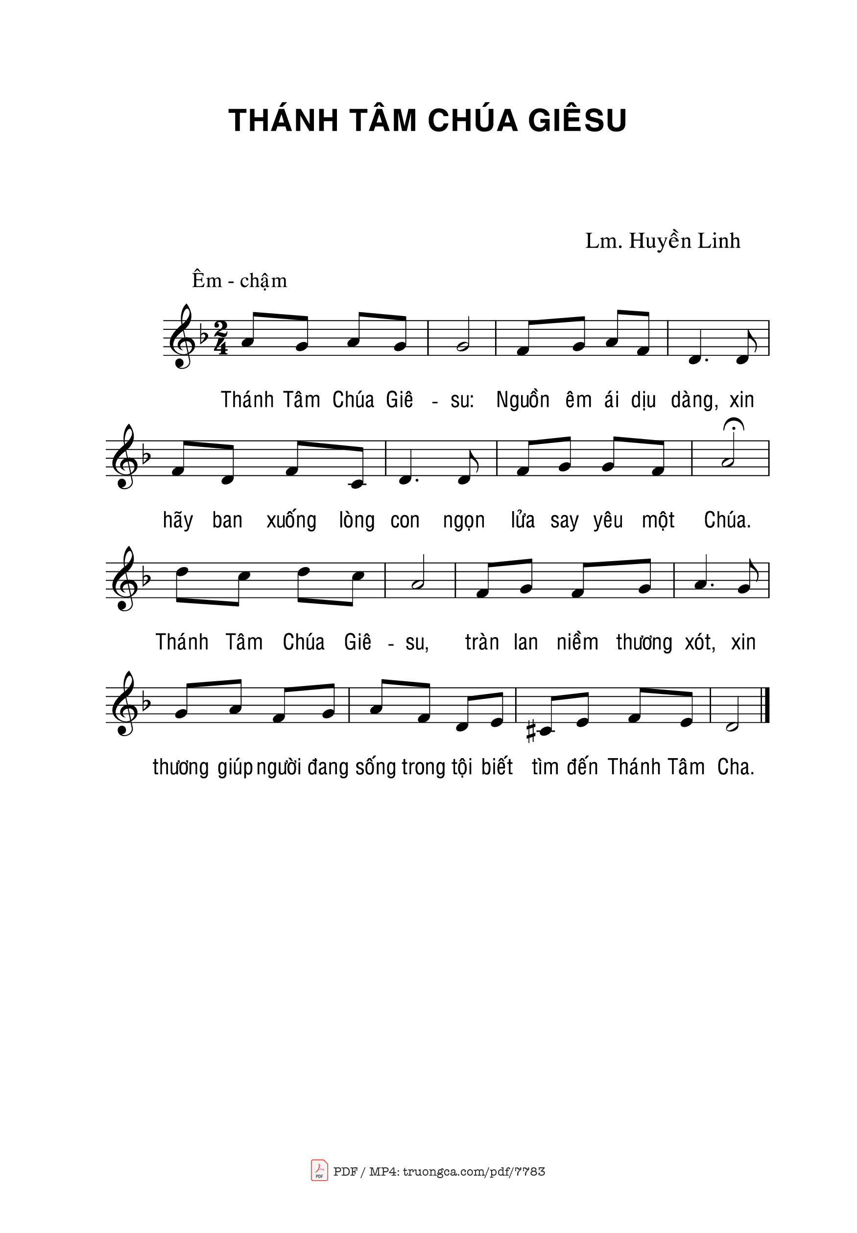 Page 2 of Sheet music PDF Thánh Tâm Chúa Giêsu - Huyền Linh