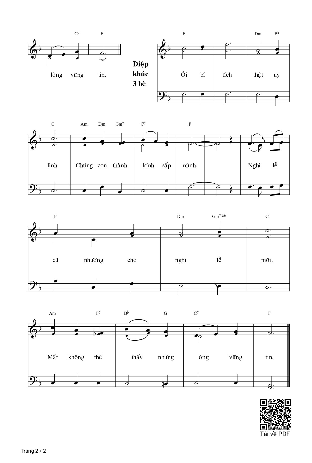 Ôi Bí tích thật uy linh, Trang 2