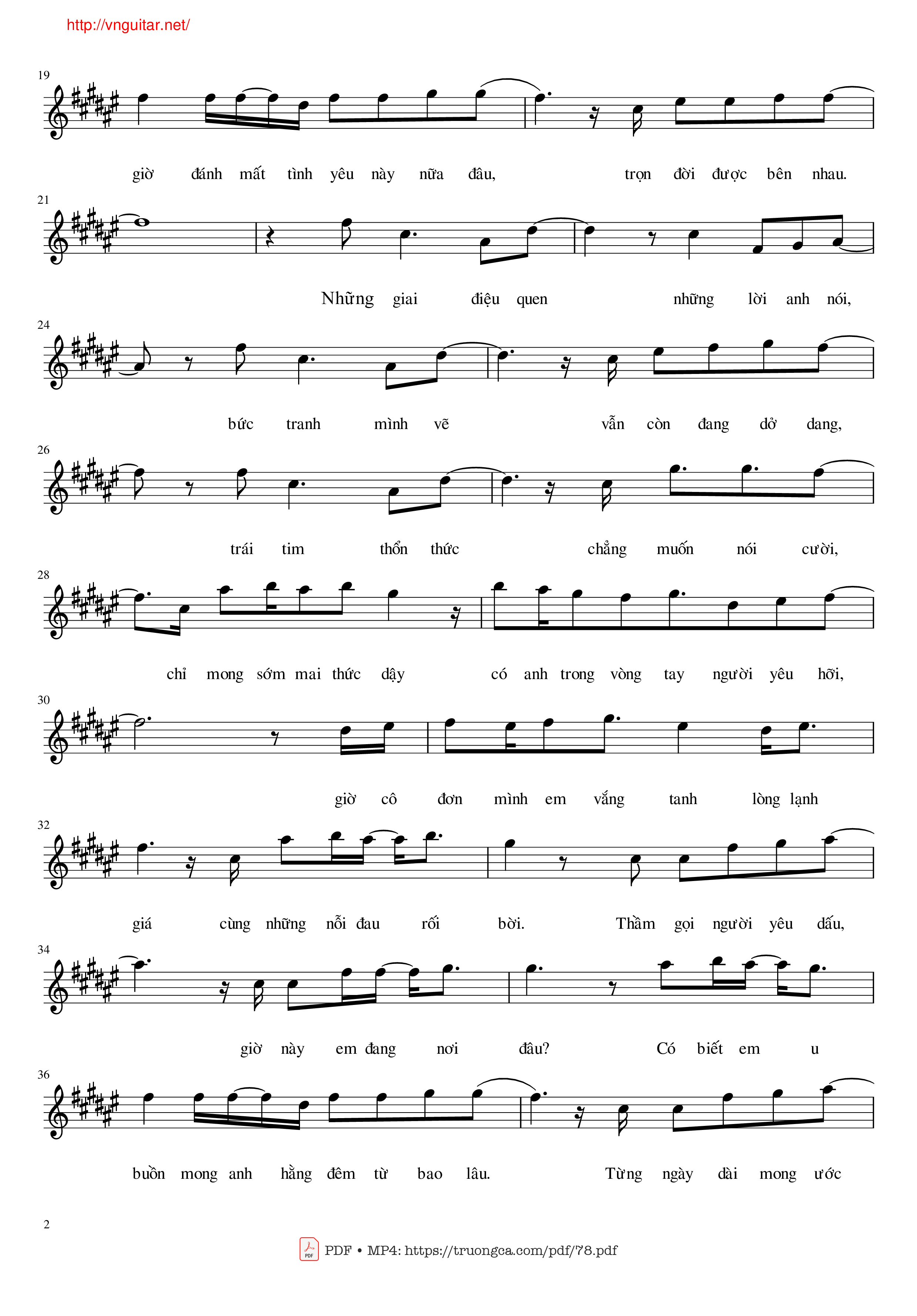 Page 2 of Sheet music PDF Anh đang nơi đâu - Khắc Hưng