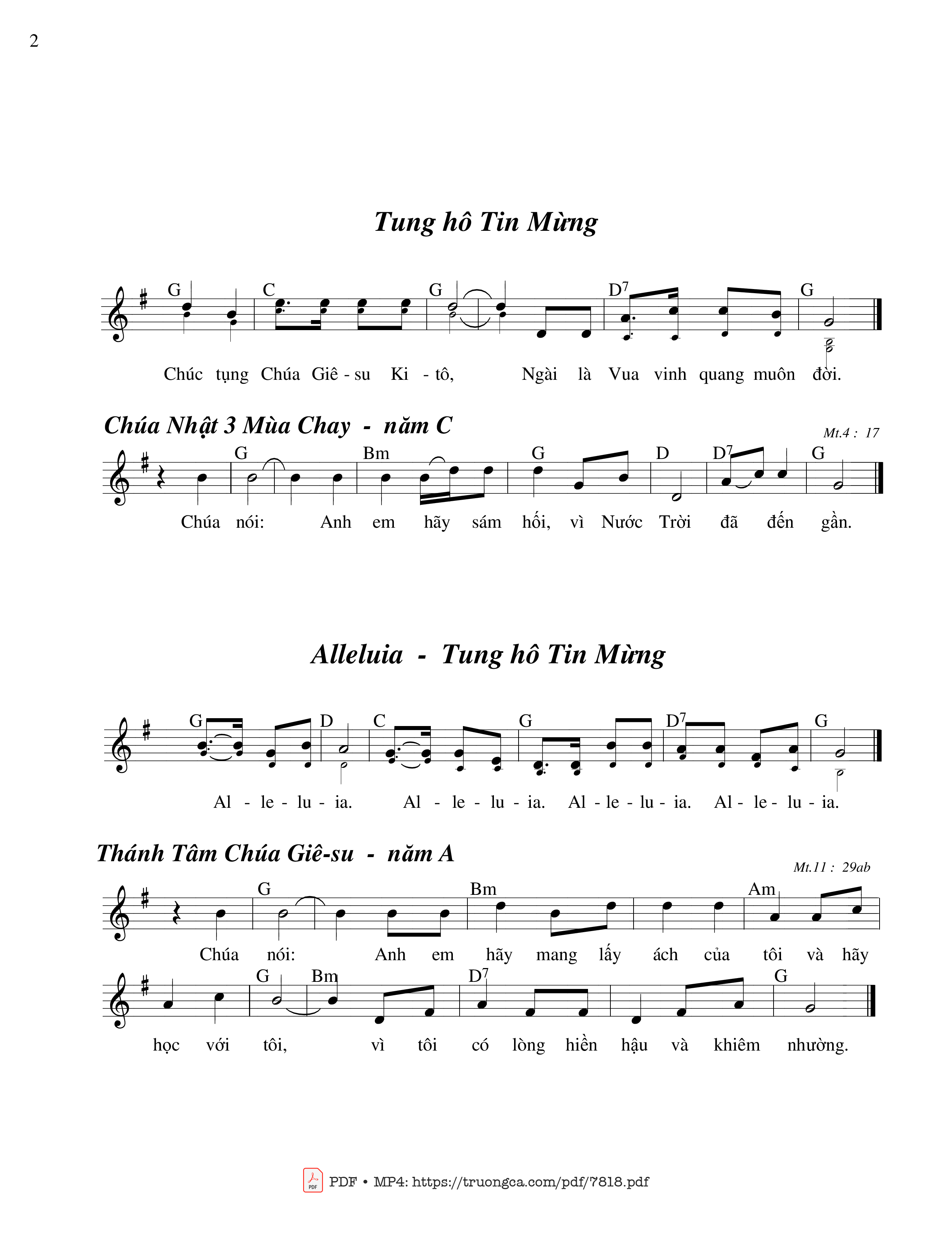 Page 2 of Sheet music PDF Thánh Tâm Chúa - Năm A (Thánh Vịnh 102) - Hồng Ngự