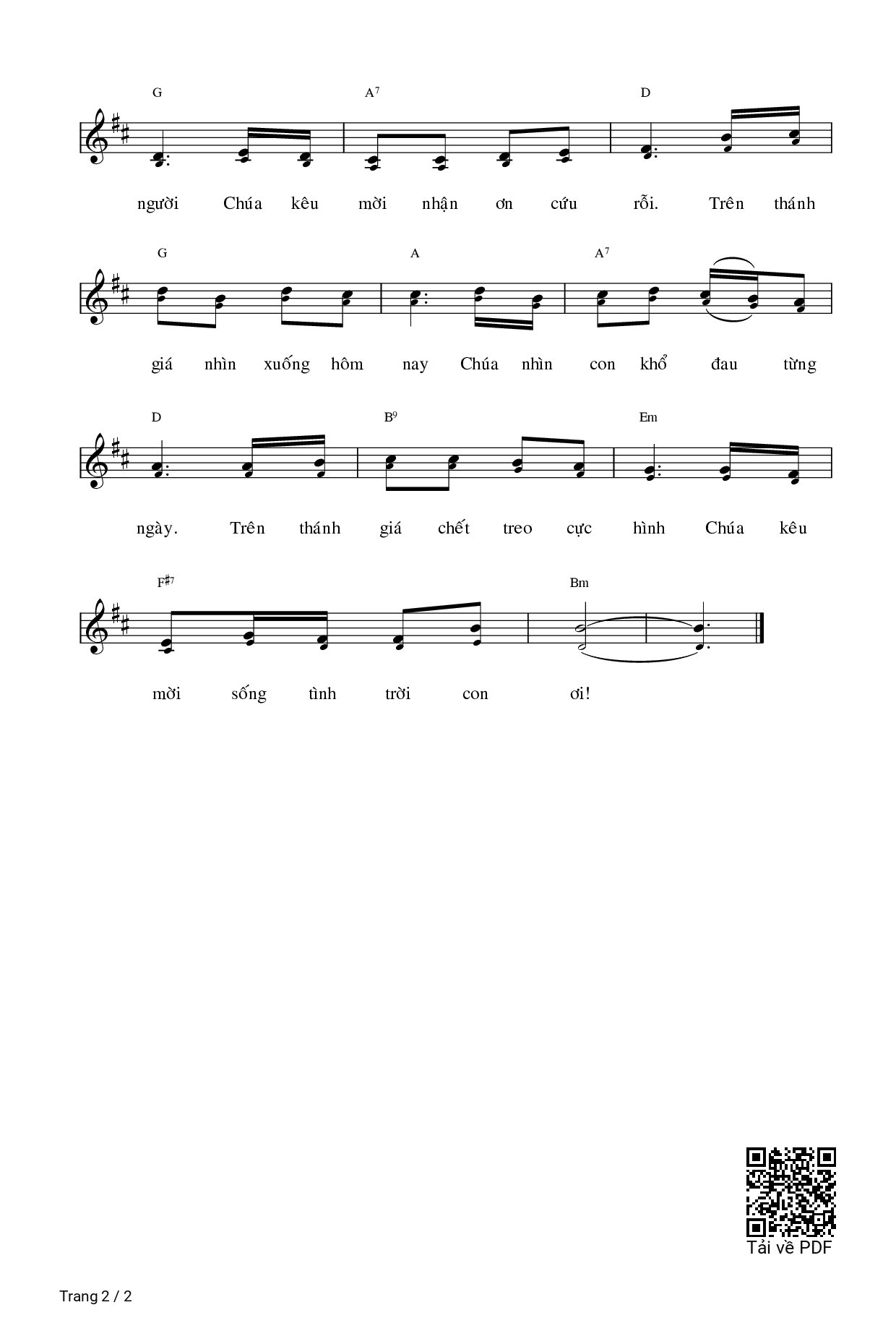 Page 2 of Sheet music PDF Thánh Tâm Chúa Yêu Con - Nguyễn Văn Tuyên