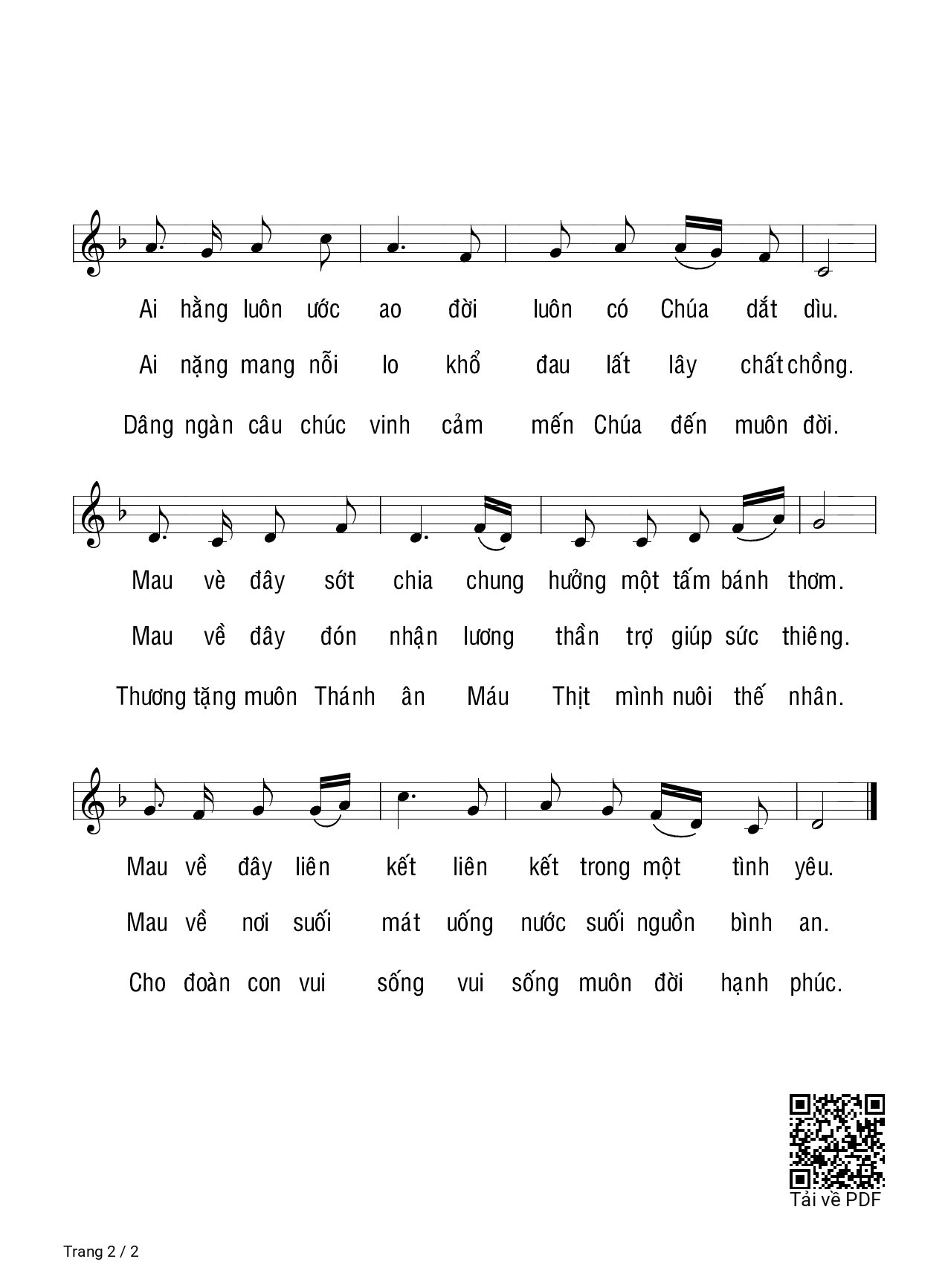 Page 2 of Sheet music PDF đây Là Bánh Bởi Trời - Nguyên Nhung