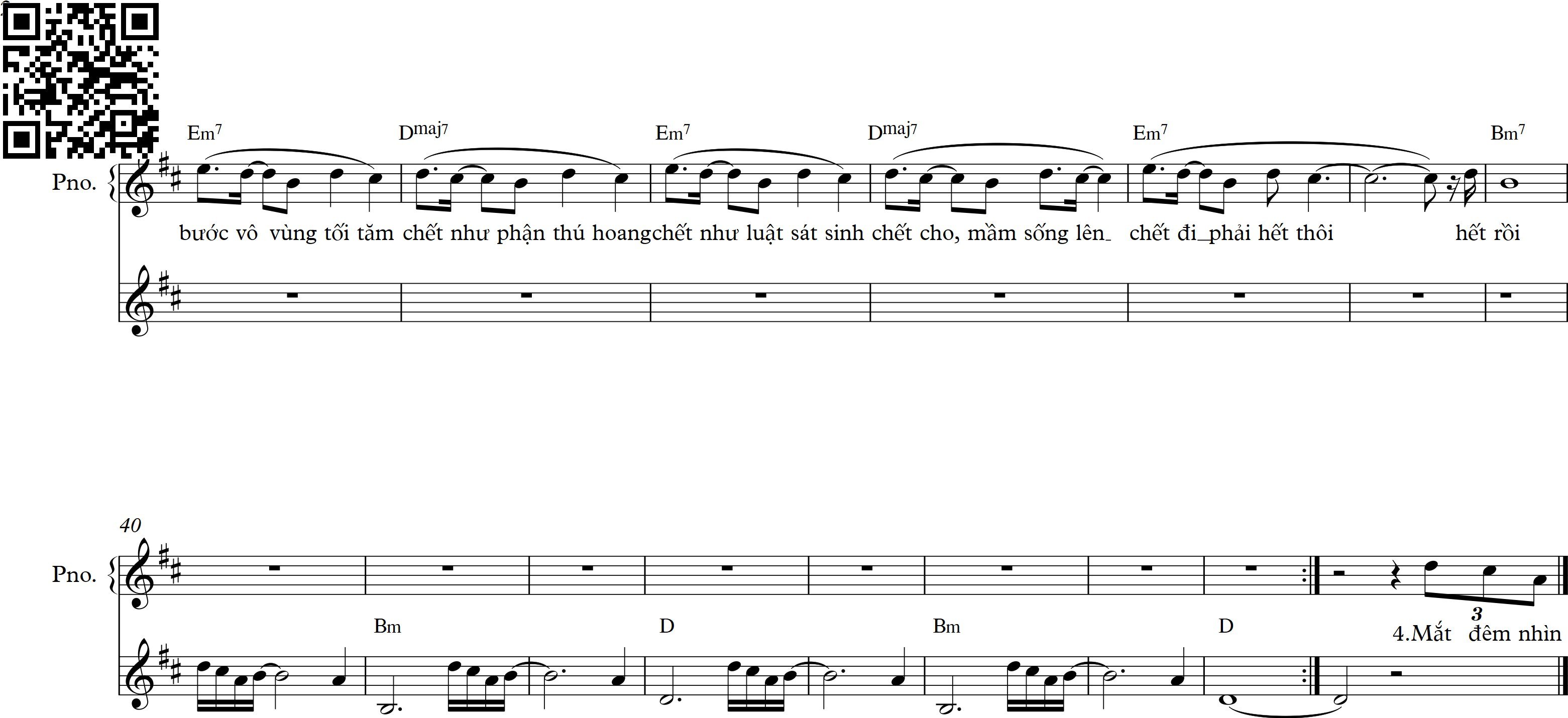 Page 2 of Sheet music PDF Chết - Long Hoàng Lê