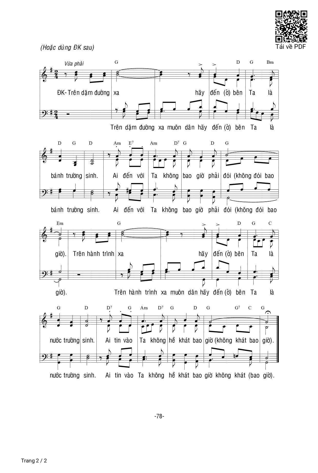 Page 2 of Sheet music PDF Bánh Trường Sinh (ga. 6) - Bùi Ninh